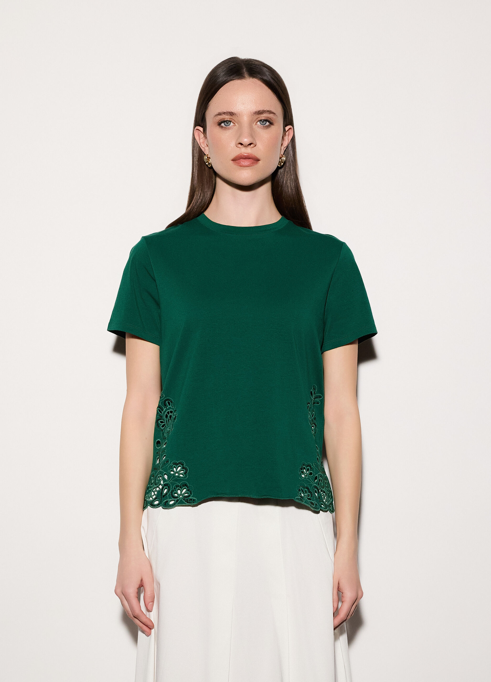 T-shirt girocollo stretch donna_1