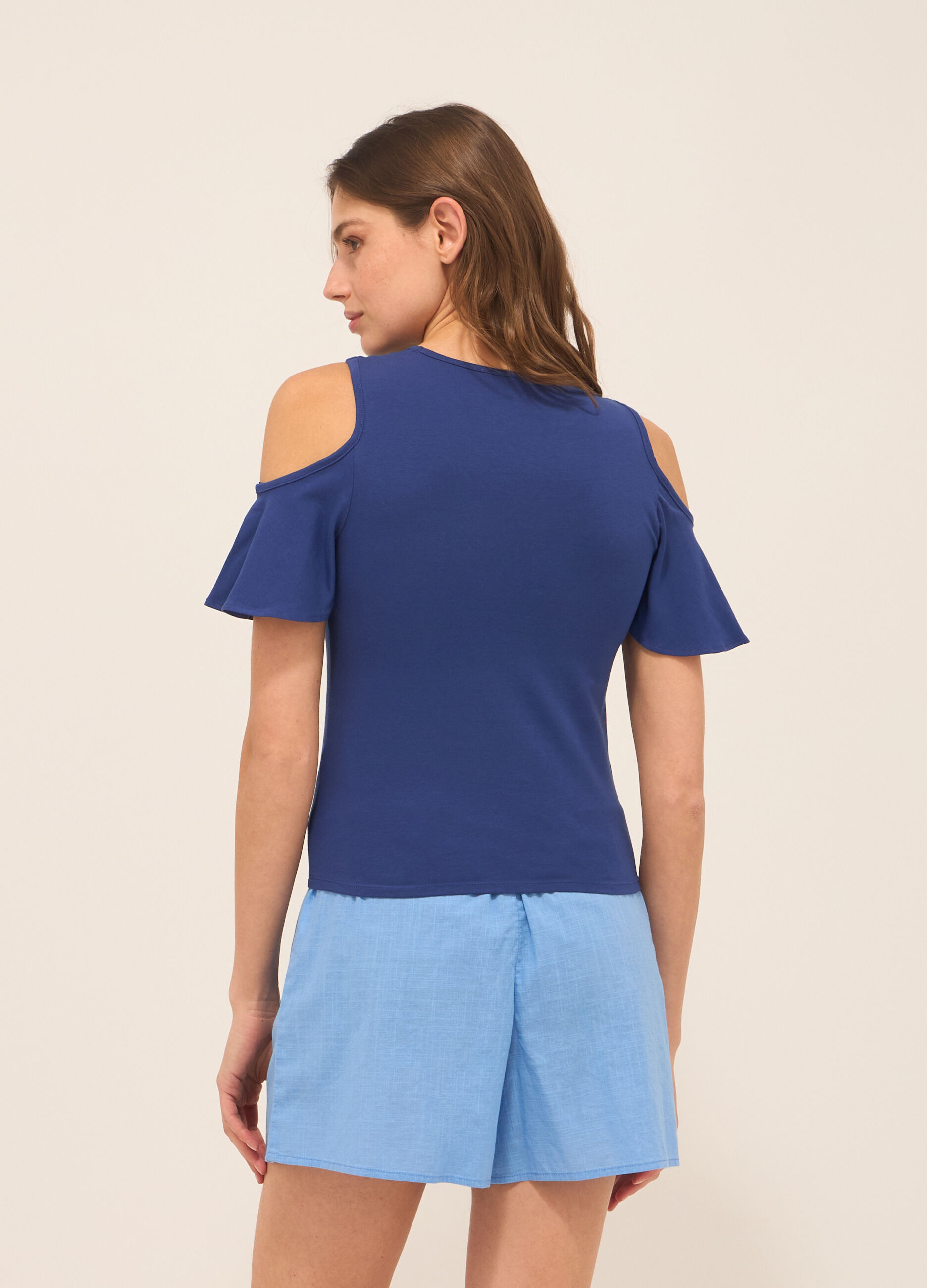 T-shirt in jersey di cotone stretch donna_1