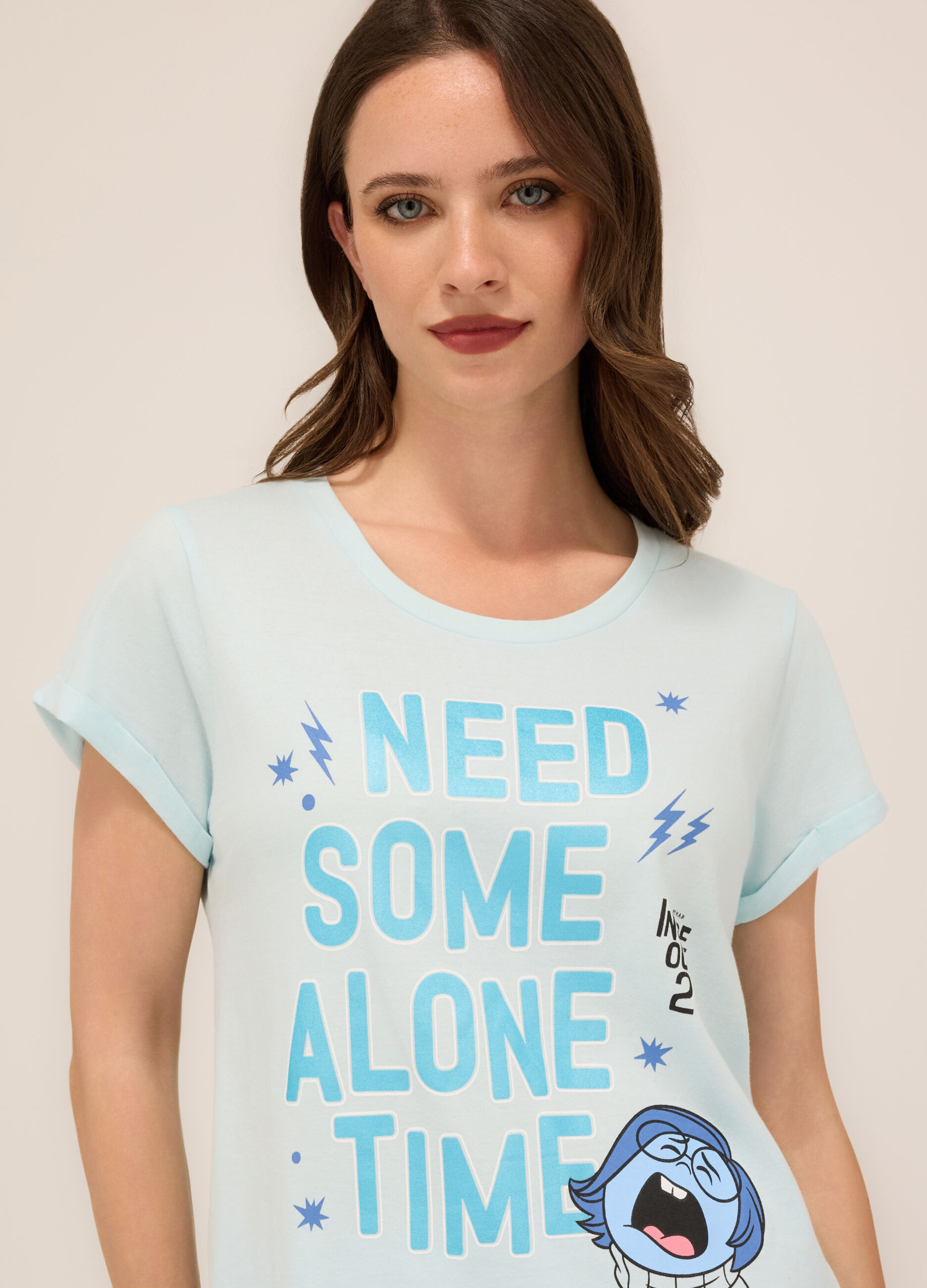 Set pigiama corto in jersey di puro cotone donna_2