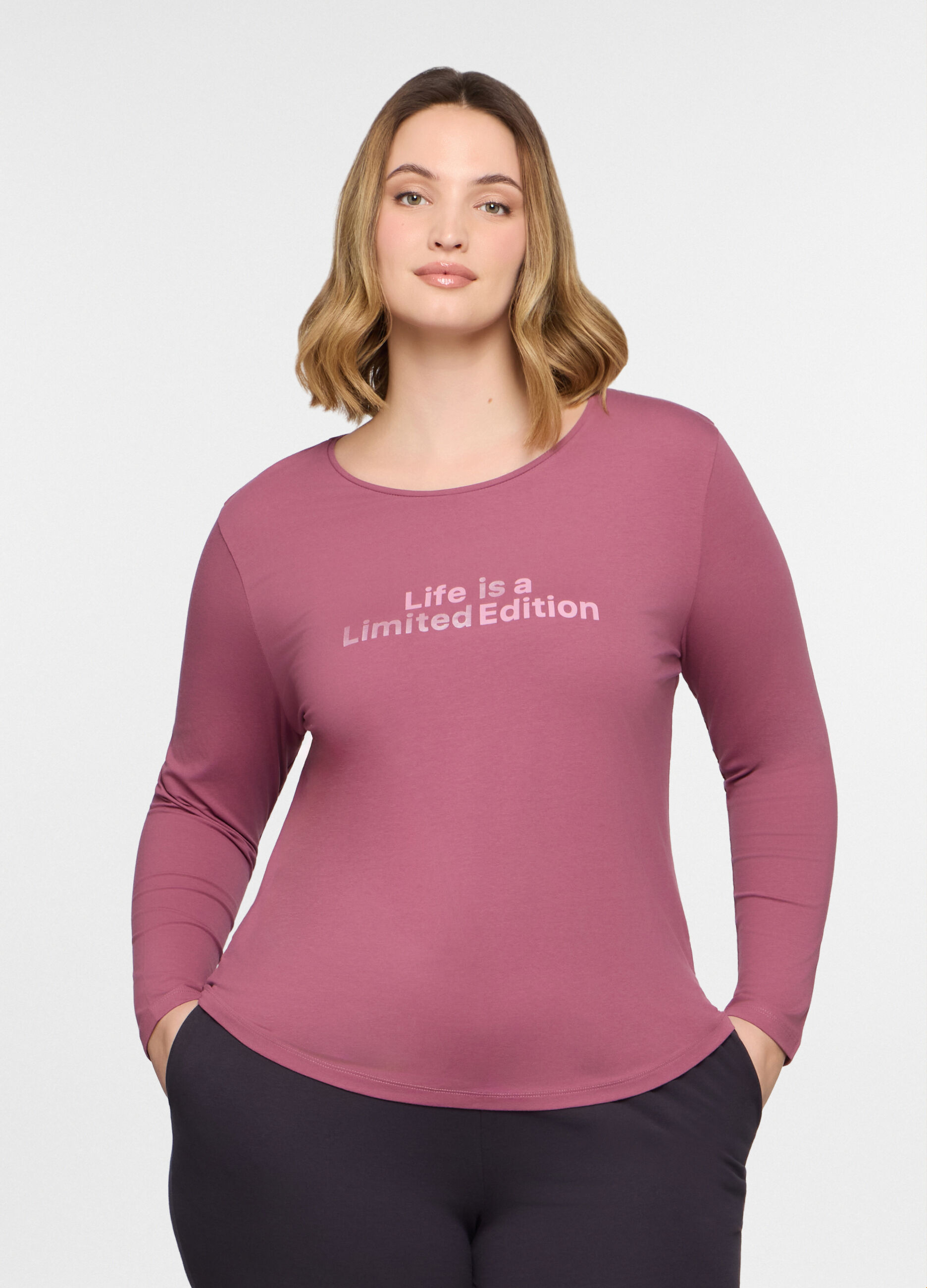 T-shirt girocollo stretch donna curvy_0