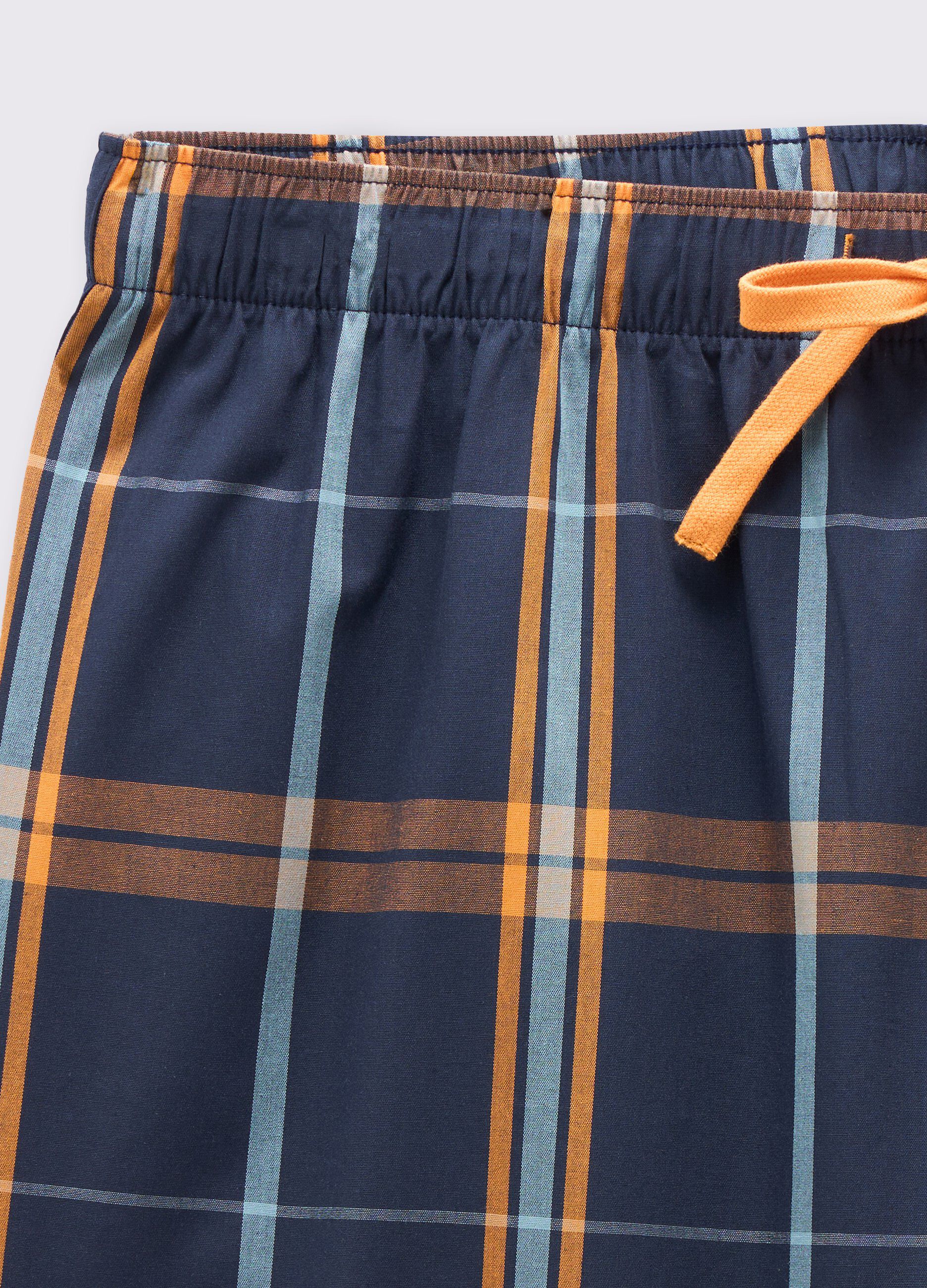 Pantaloni pigiama in puro cotone a quadri uomo_1