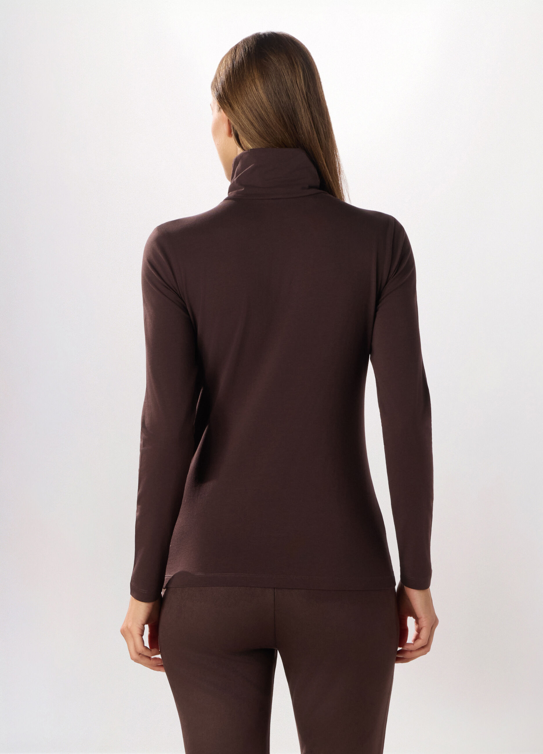 Lupetto in jersey di cotone stretch donna_1