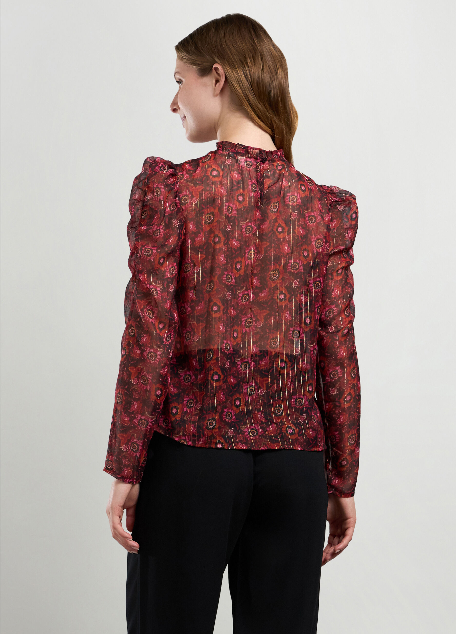 Blusa in chiffon con stampa donna_1