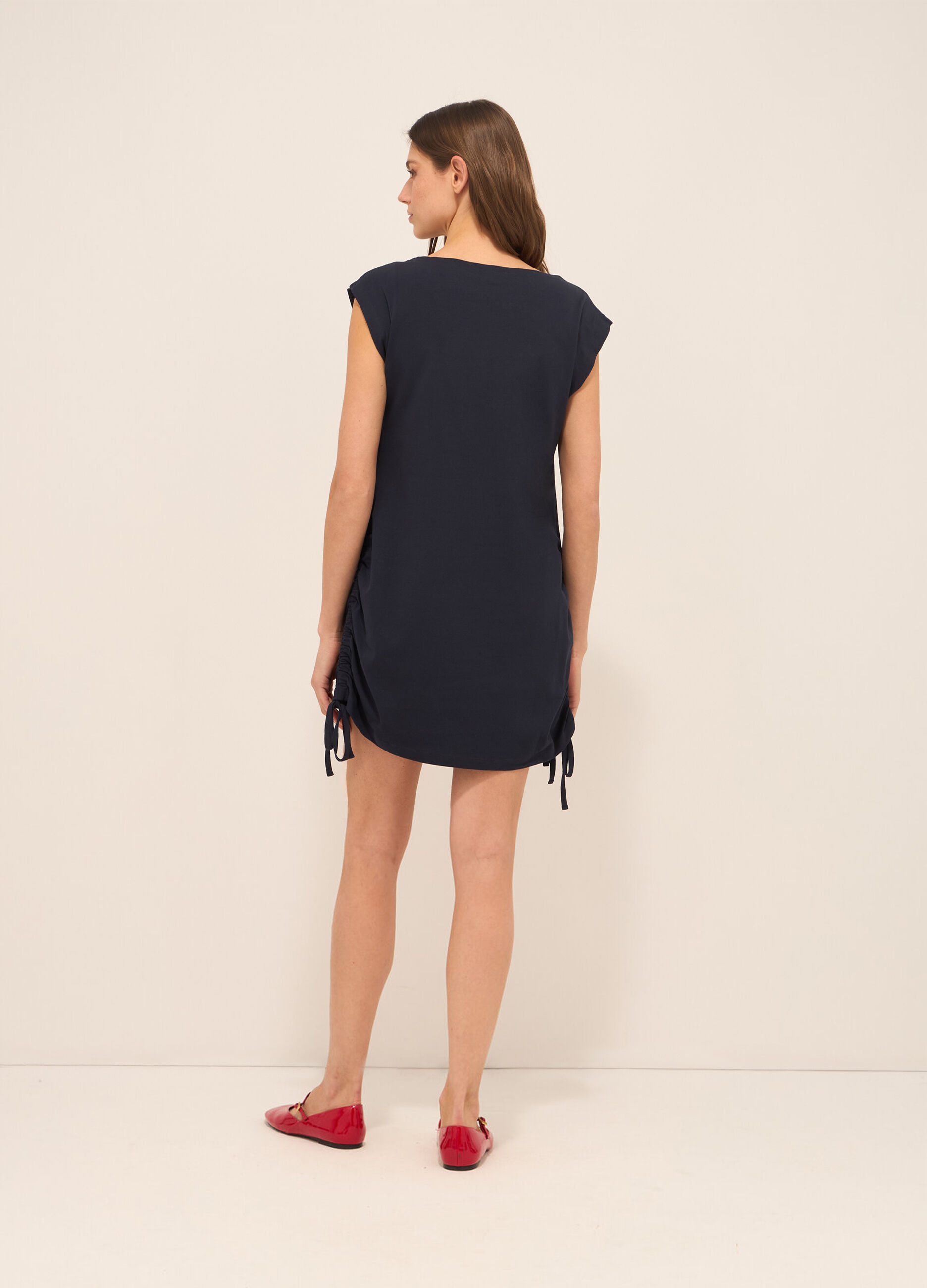 Abito corto in cotone stretch donna_1