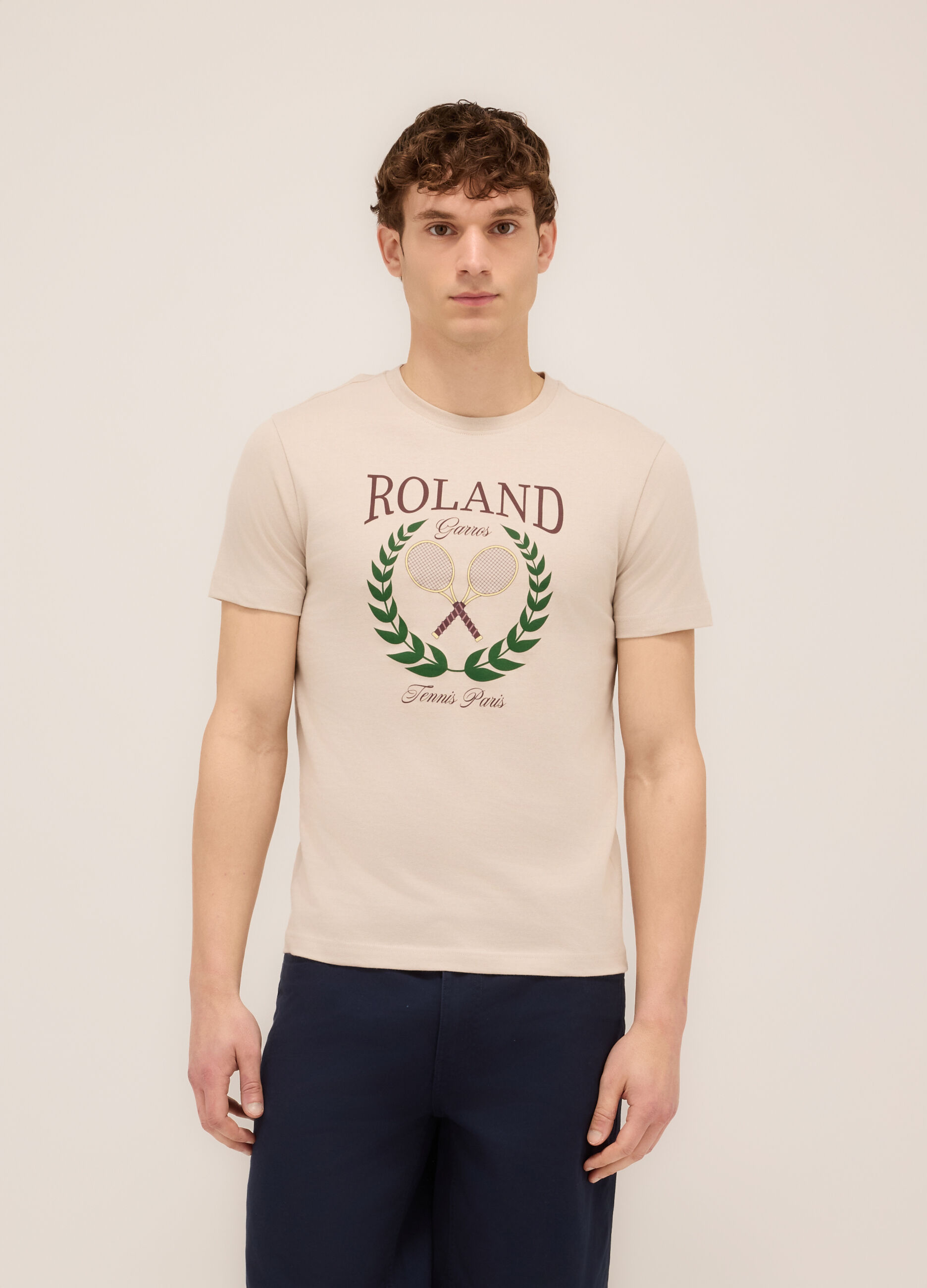 T-shirt girocollo stampa Roland Garros_0