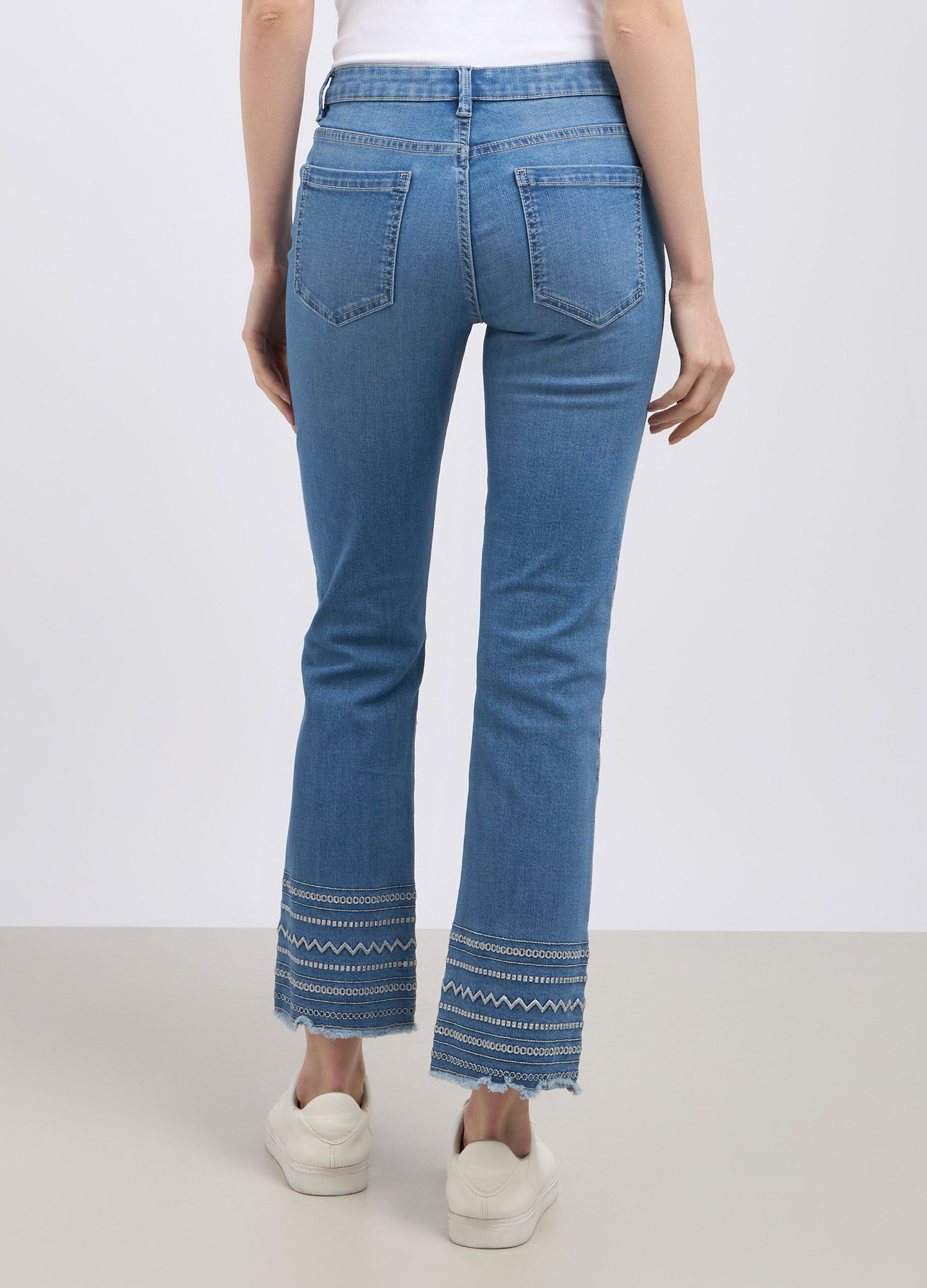 Treggings in misto cotone con ricamo donna_1