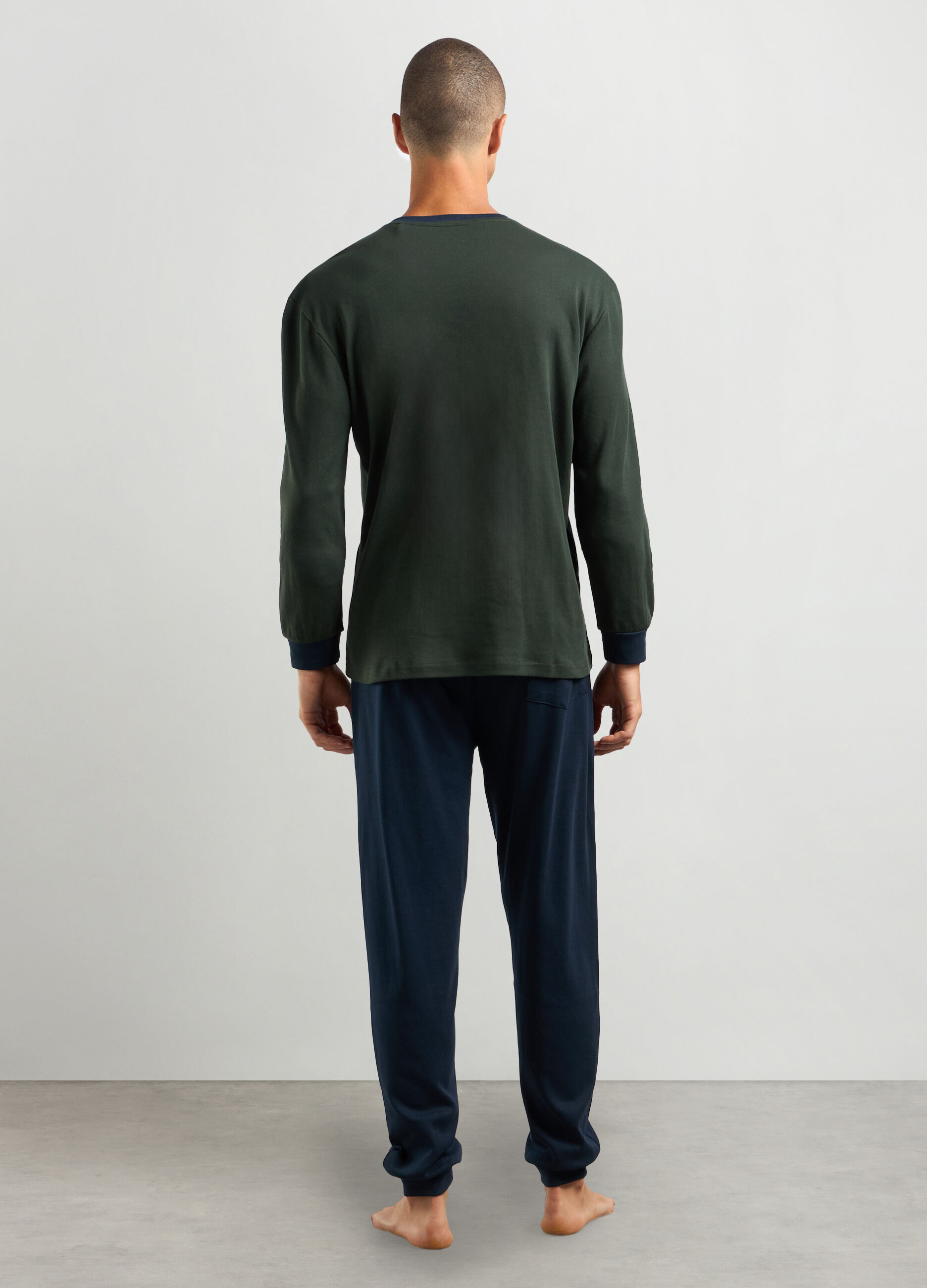 Set pigiama lungo in interlock misto cotone uomo_1