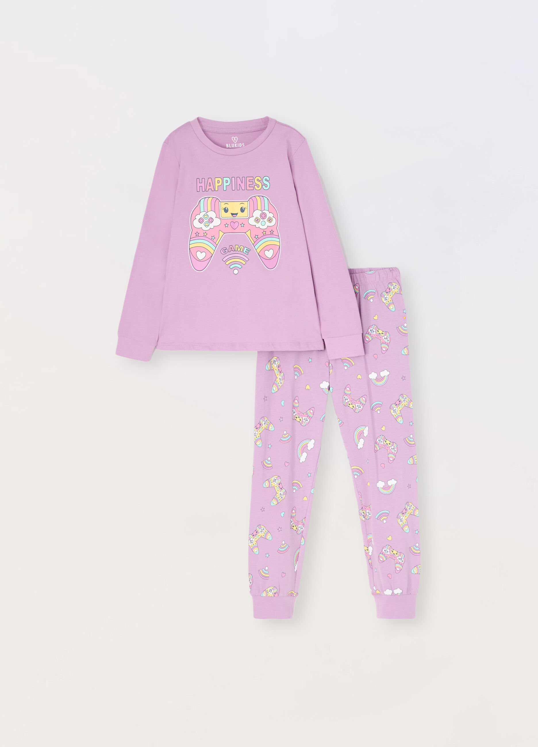 Set pigiama in jersey di puro cotone bambina