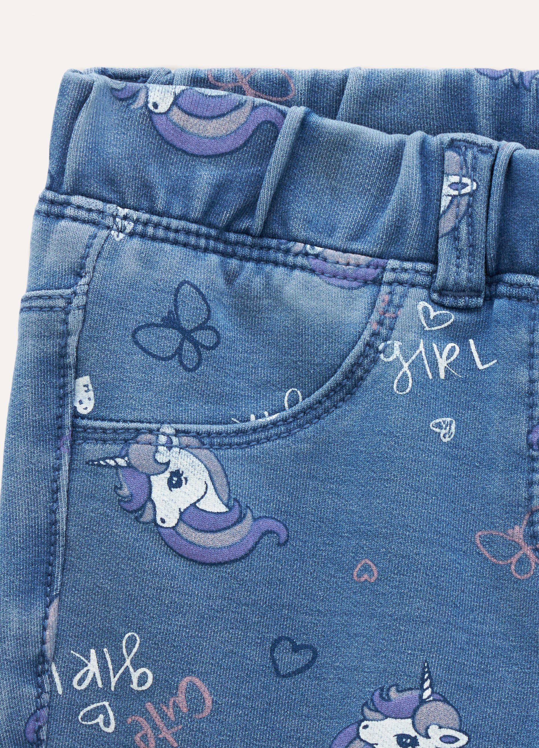 Treggings denim stampati bambina_1
