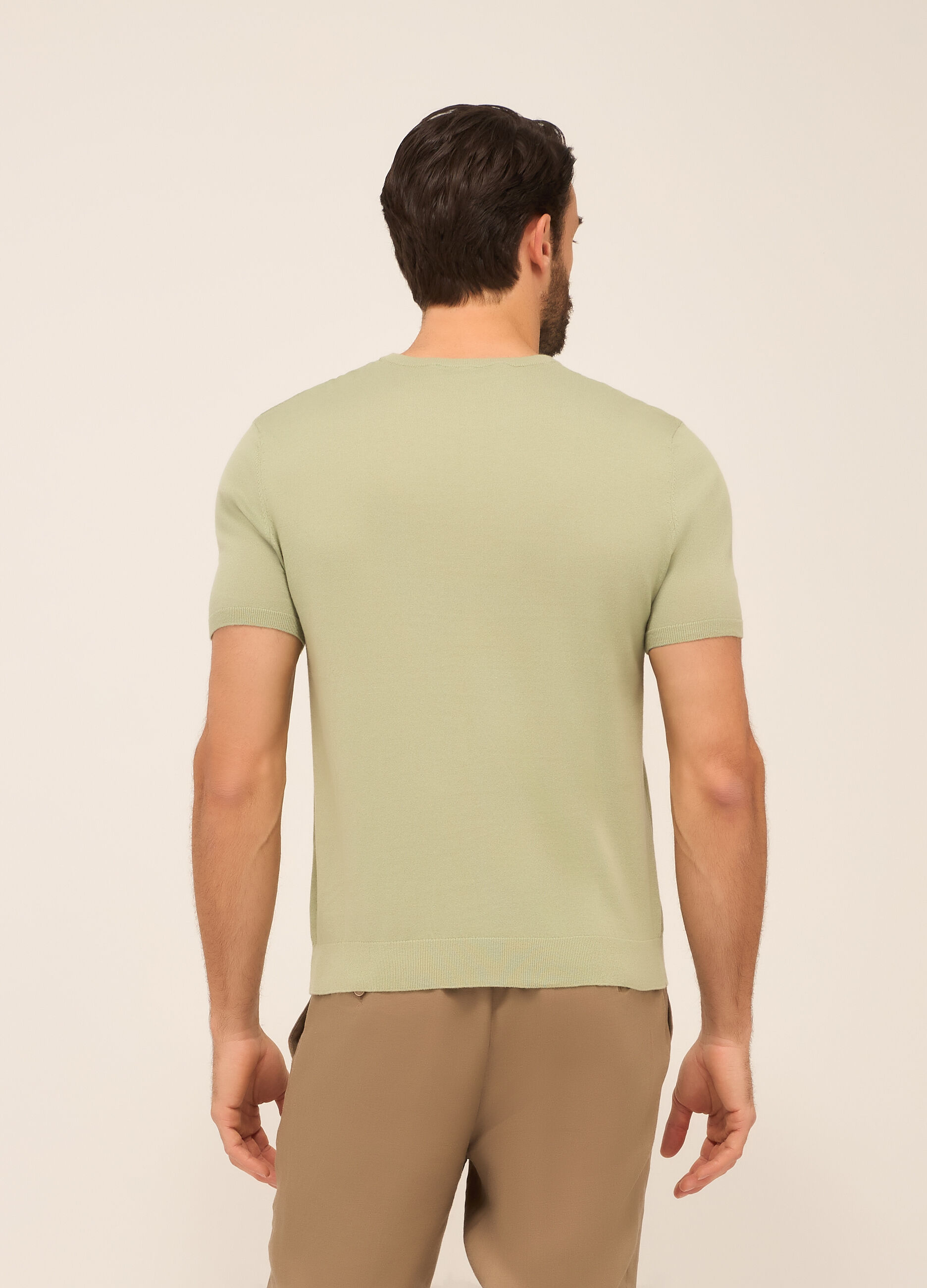 T-shirt a maglia in puro cotone uomo_1