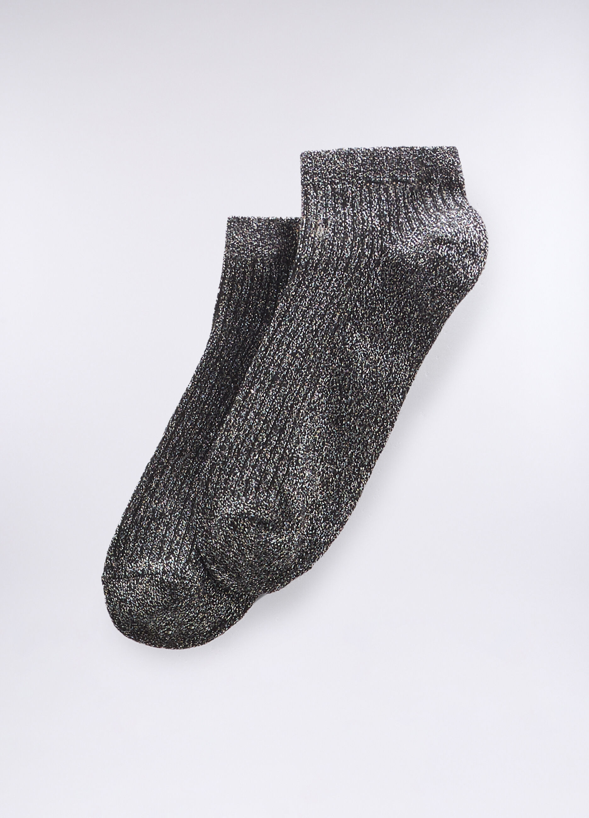Calze corte misto cotone stretch con filo lurex donna_0