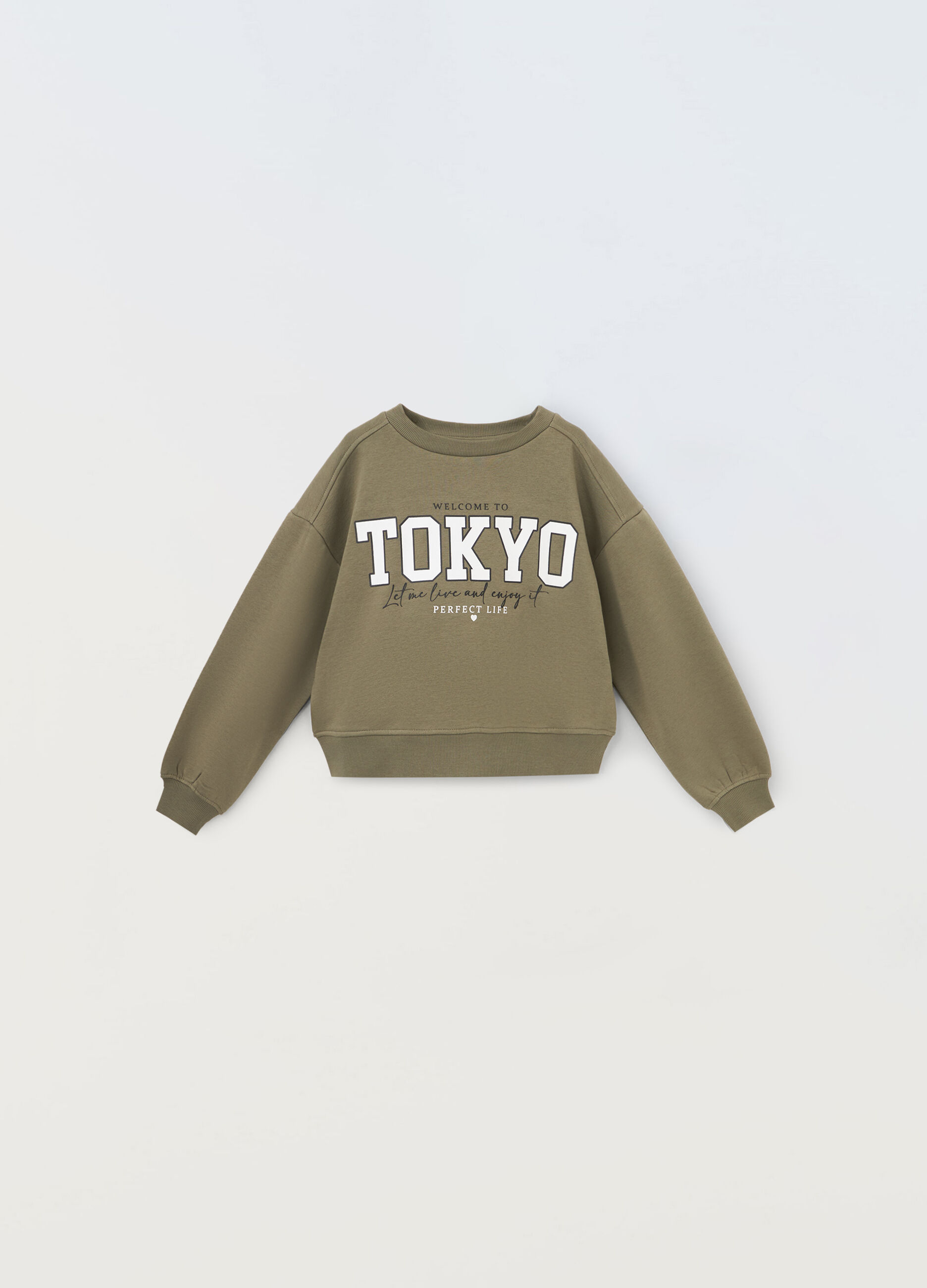 Felpa a girocollo in misto cotone ragazza_0