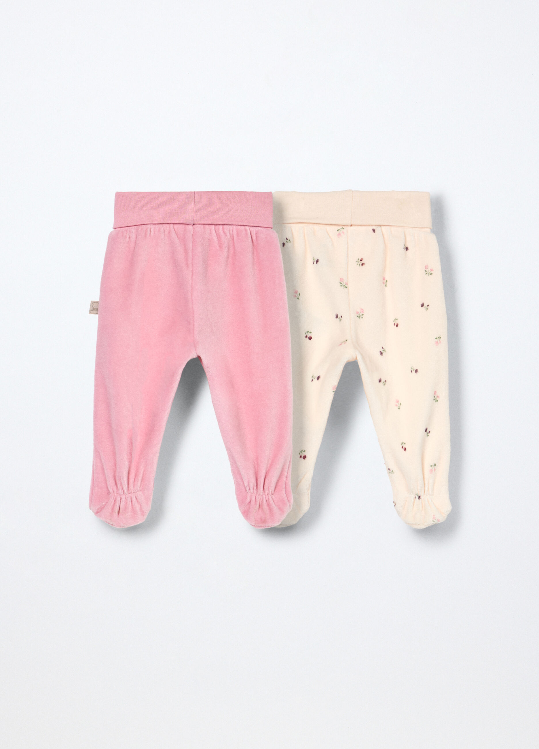Pack 2 ghettine misto cotone velour neonata_1