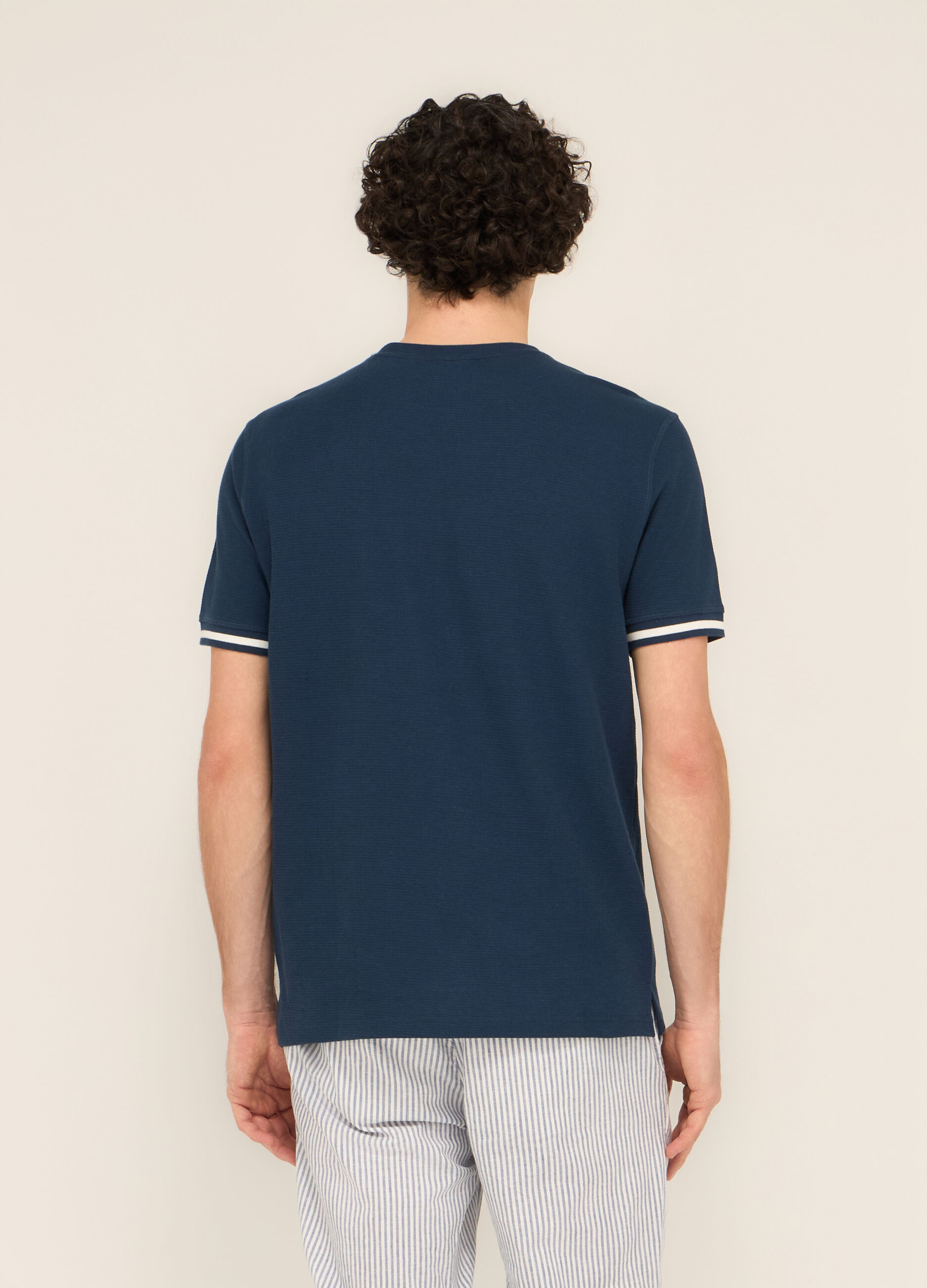 T-shirt in maglia di puro cotone uomo_1