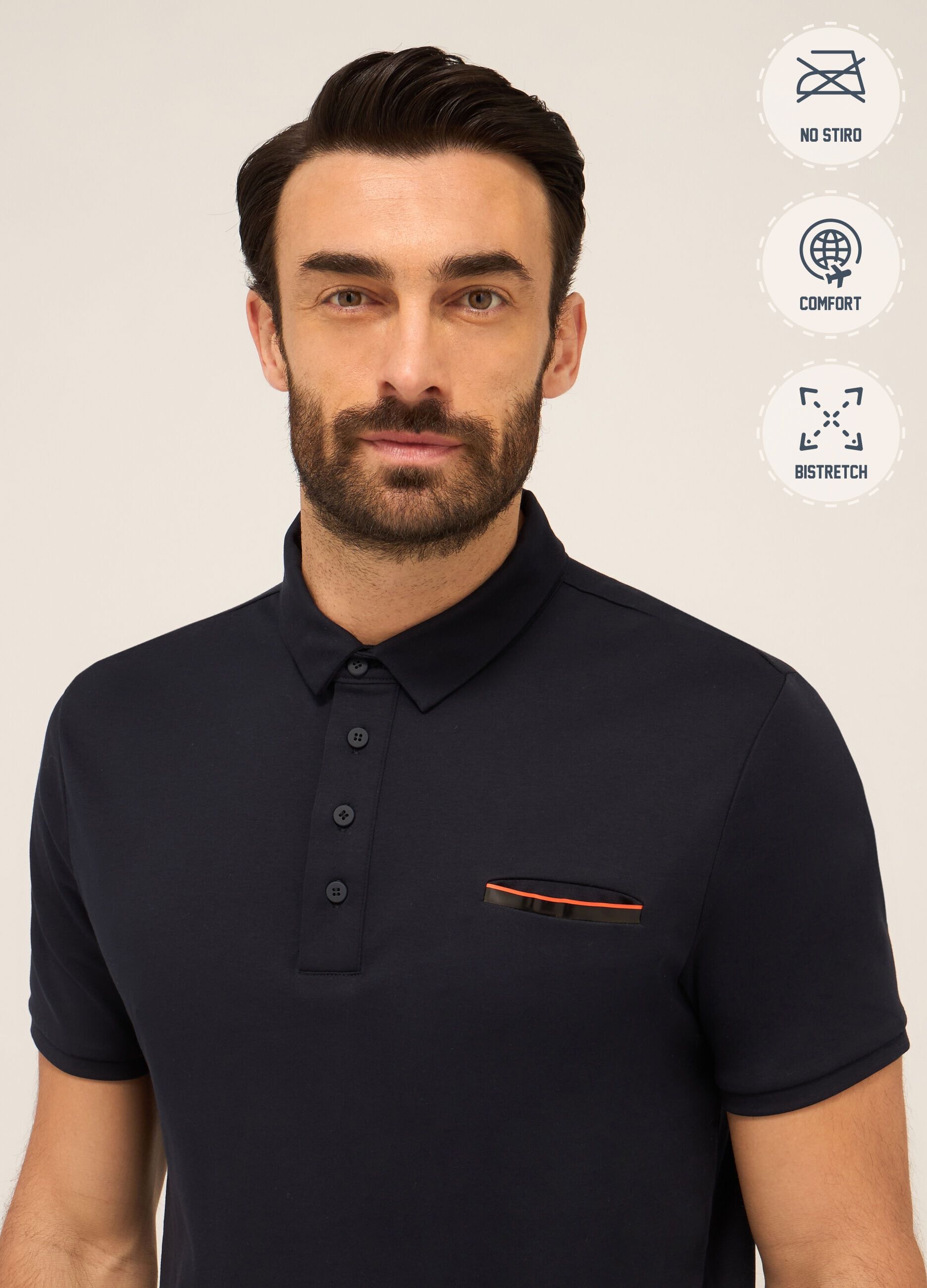 Polo a maniche corte in puro cotone uomo_1