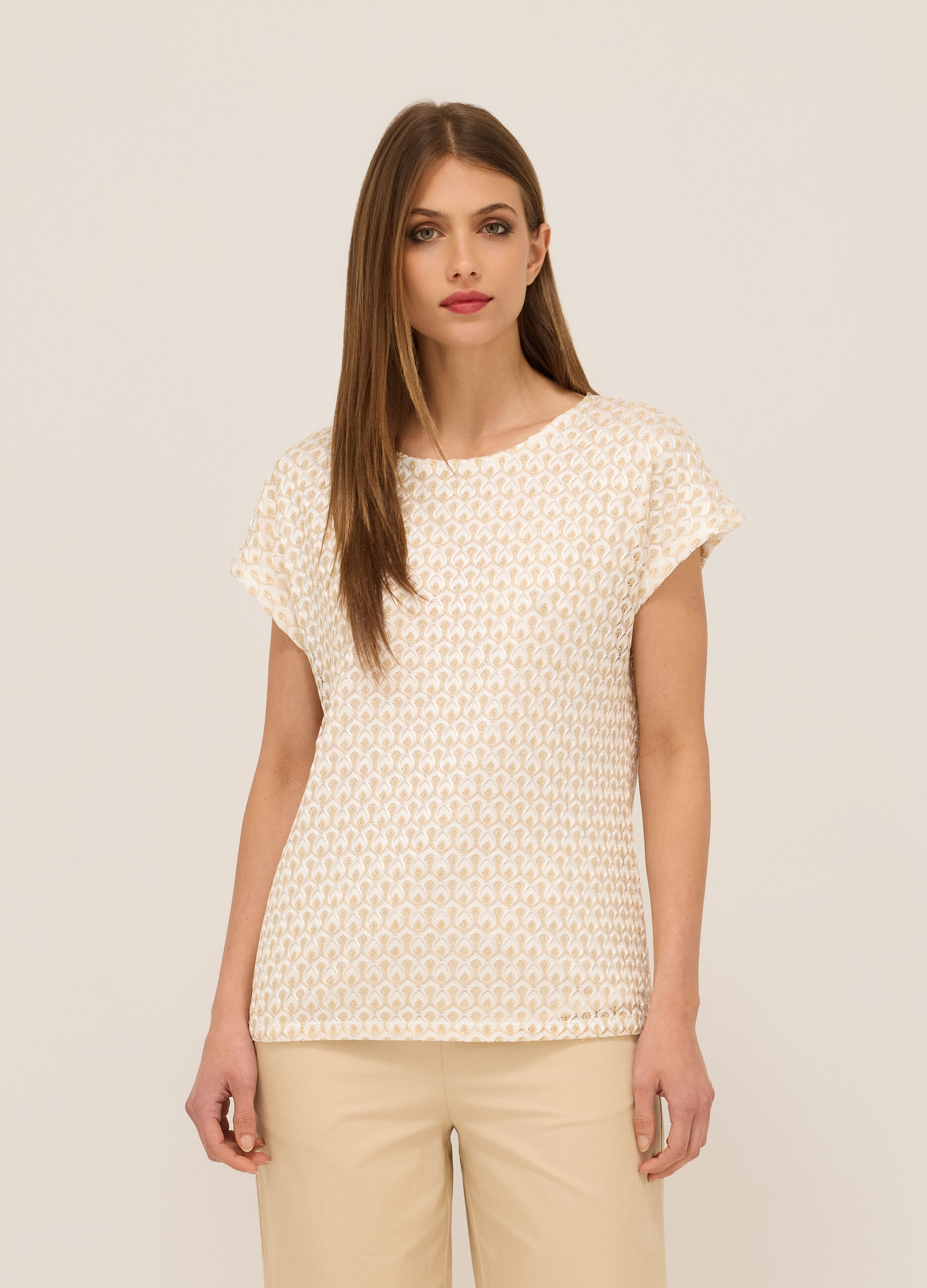 T-shirt jacquard donna_0