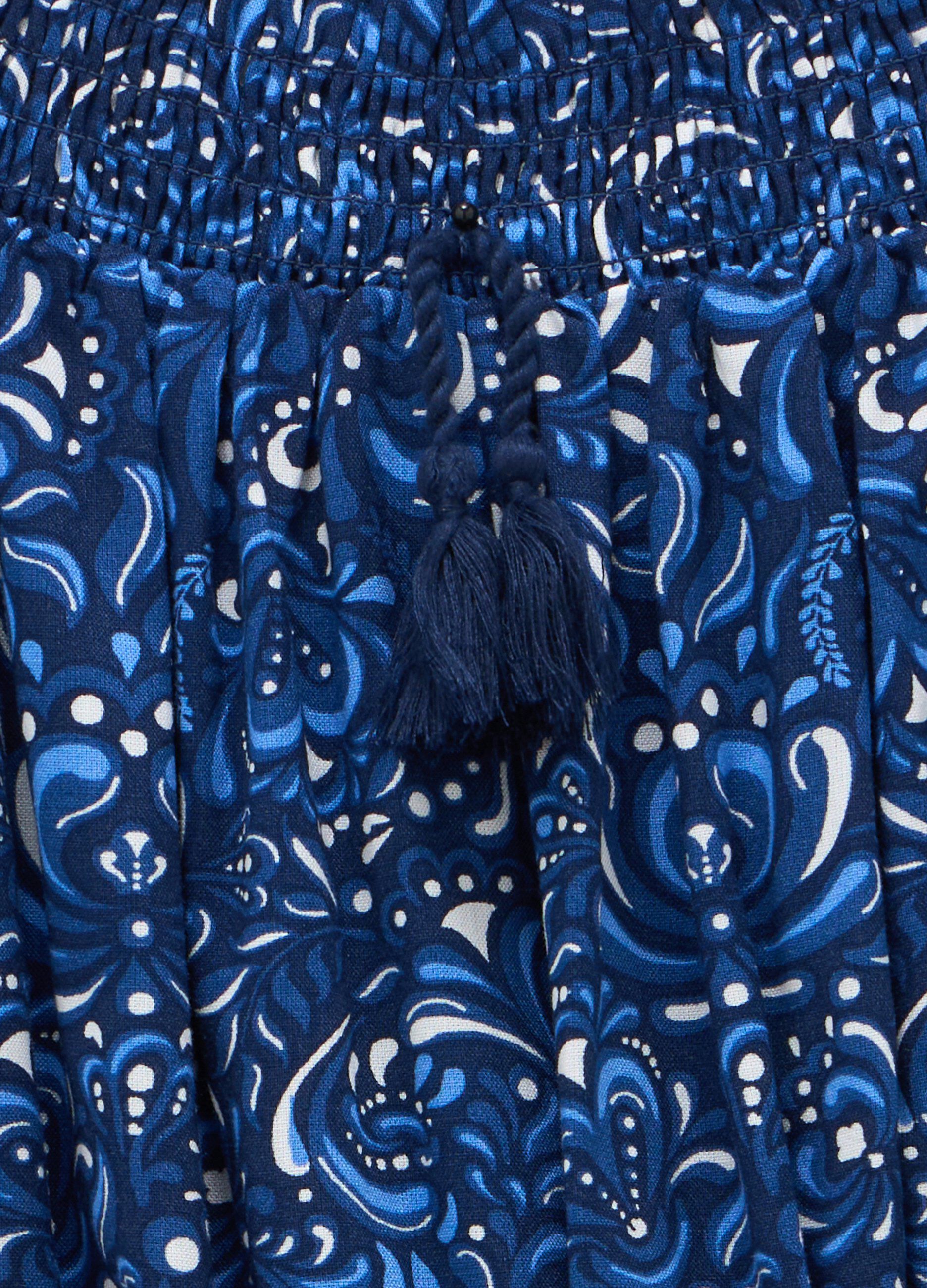 Blusa con scollo a barchetta con nappine ragazza_1