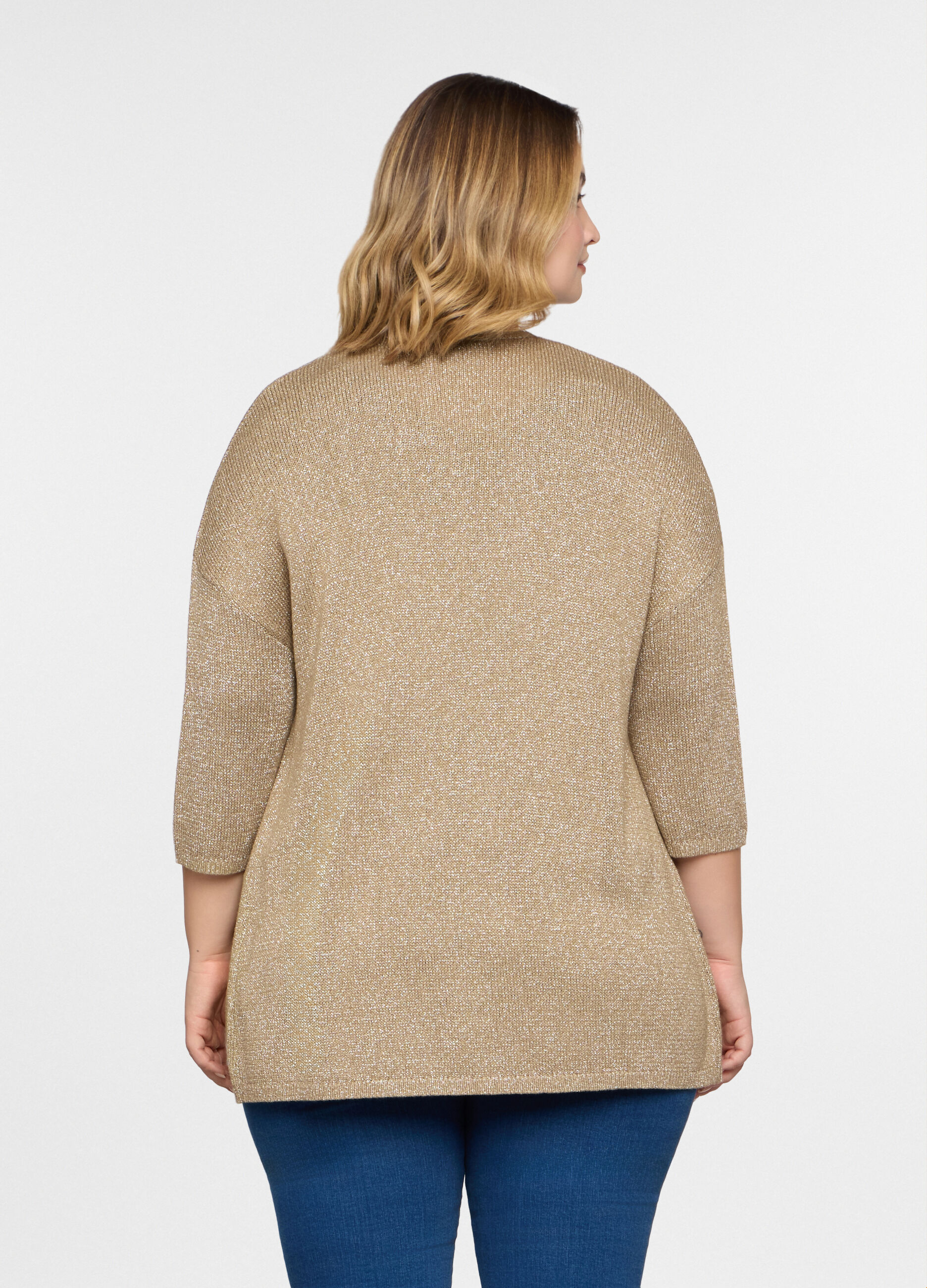 Cardigan aperto in maglia rasata donna_1