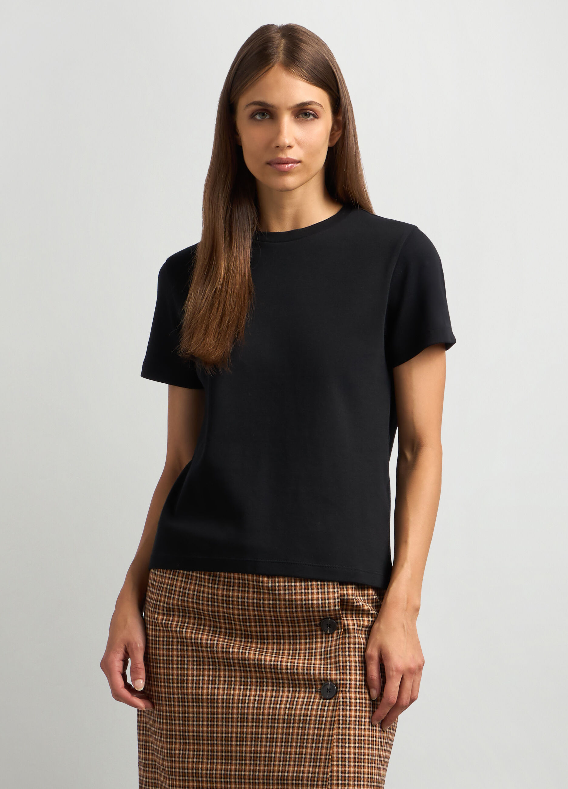T-shirt in interlock di puro cotone donna_0