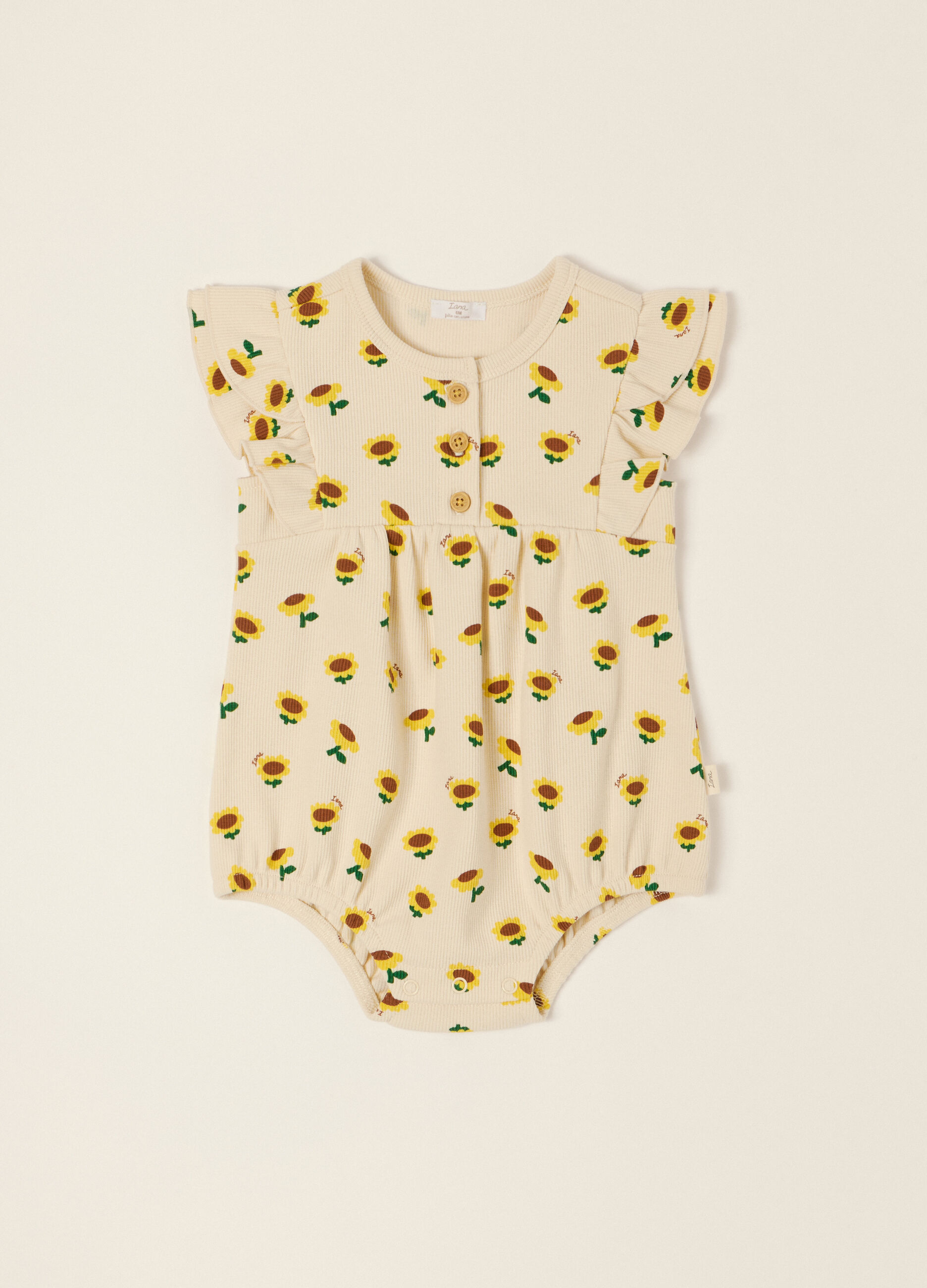 Pagliaccetto in costina di cotone stretch IANA neonata_0