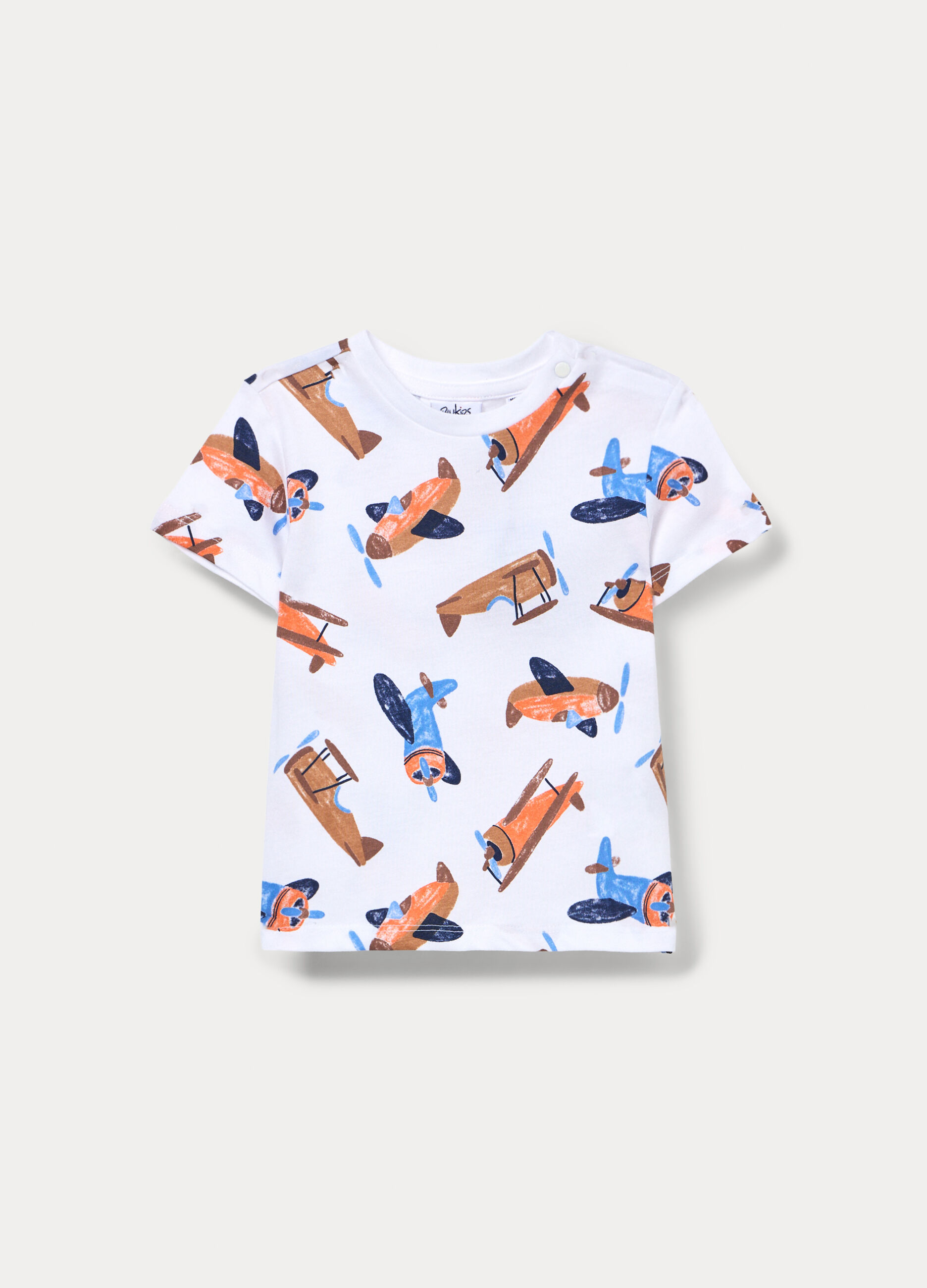 T-shirt girocollo in jersey di puro cotone bimbo_1