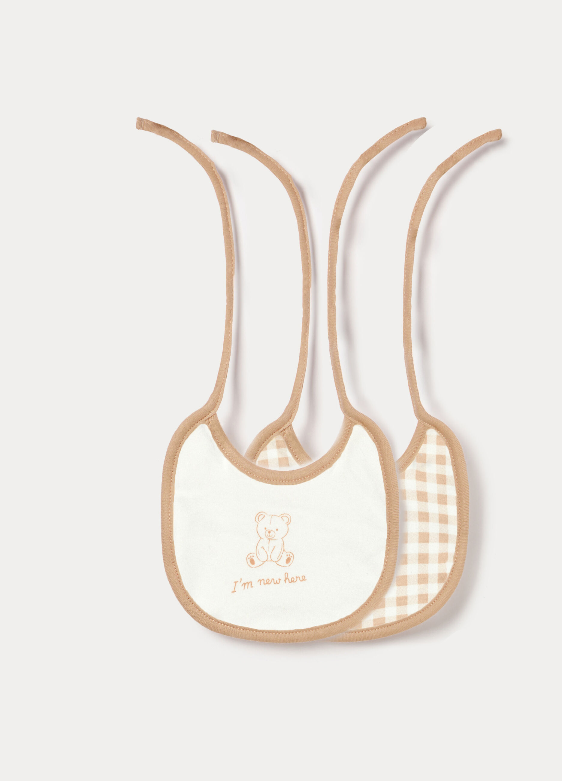 Pack 2 bavaglini in interlock di puro cotone neonata_0