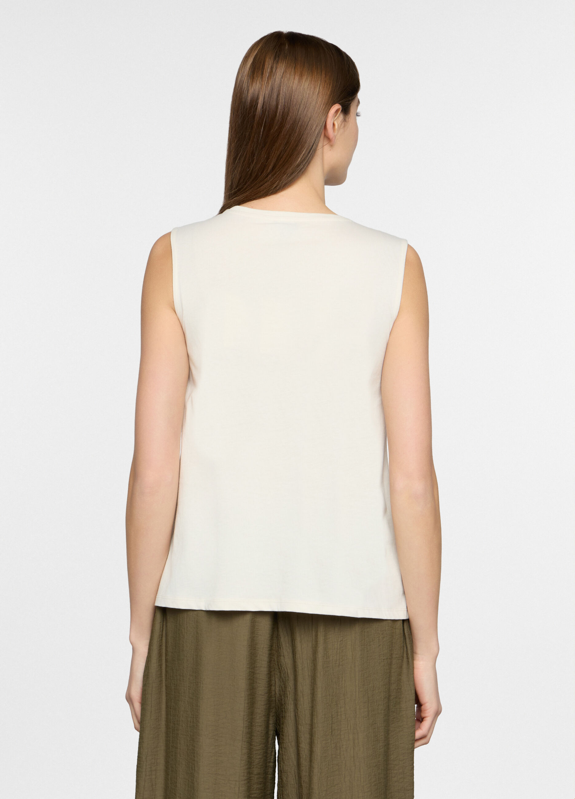 Canotta girocollo in jersey donna_1