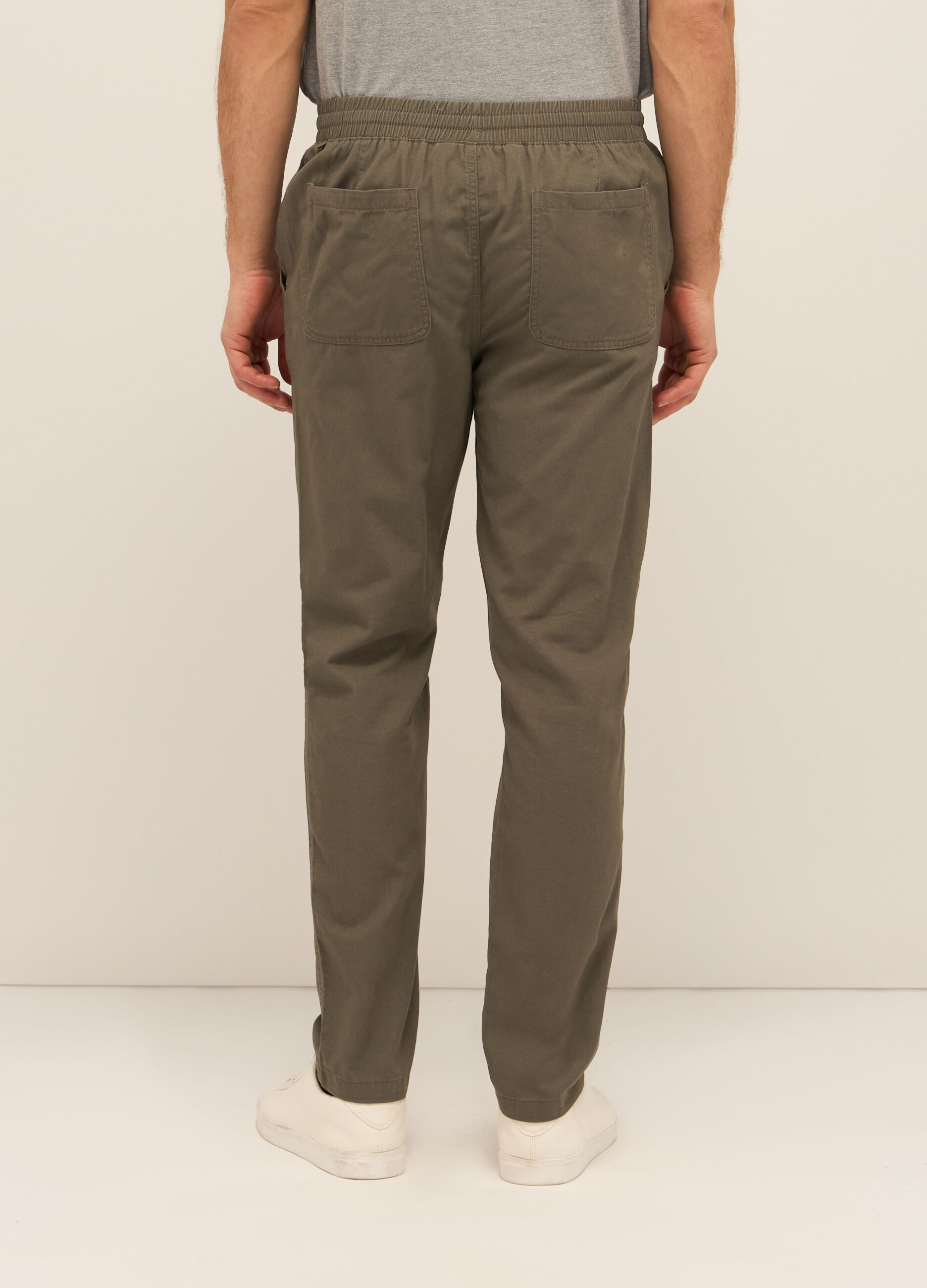 Pantaloni chino in twill di puro cotone uomo_1