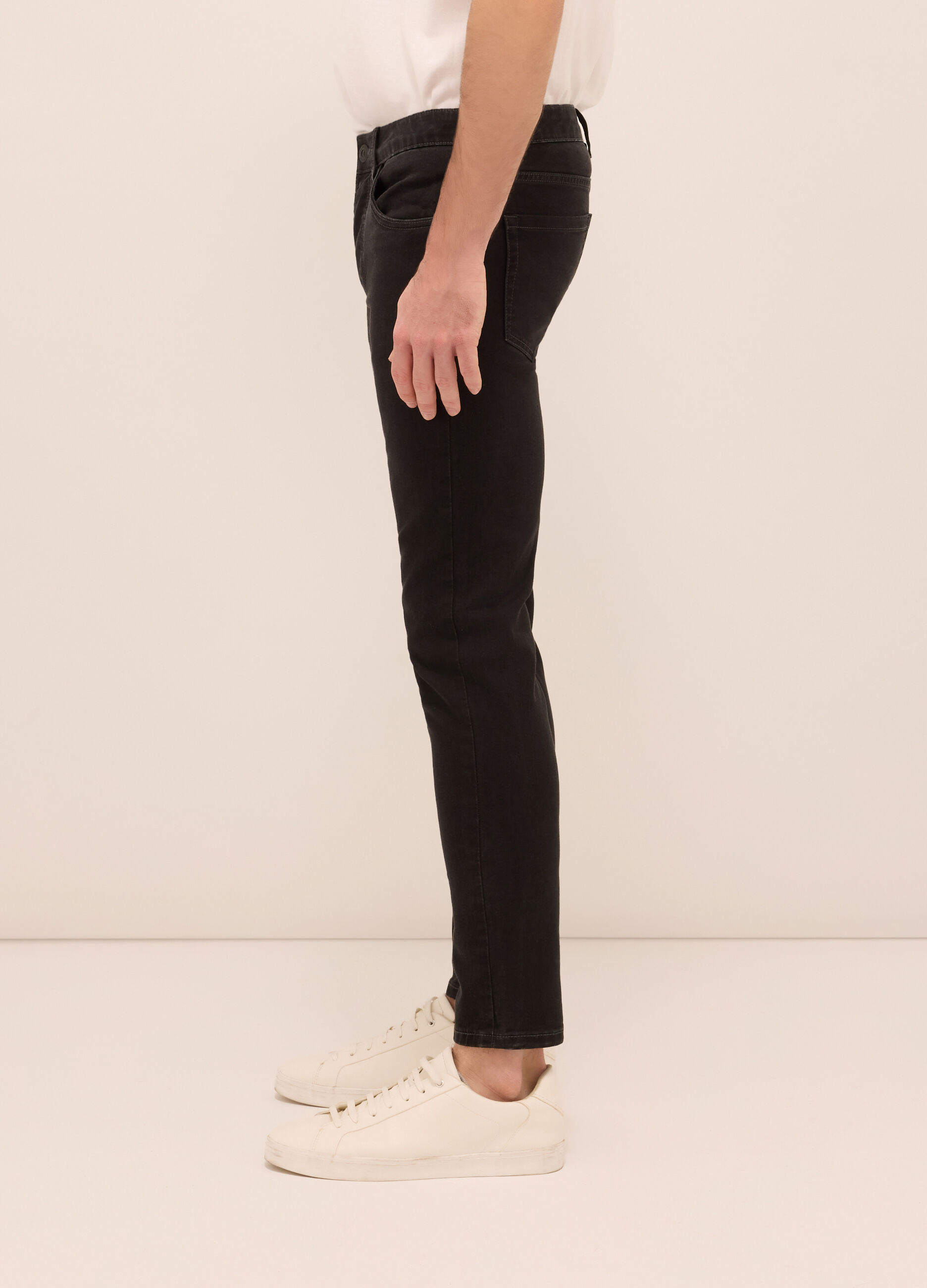 Jeans 5 tasche slim fit in denim di cotone stretch uomo_2
