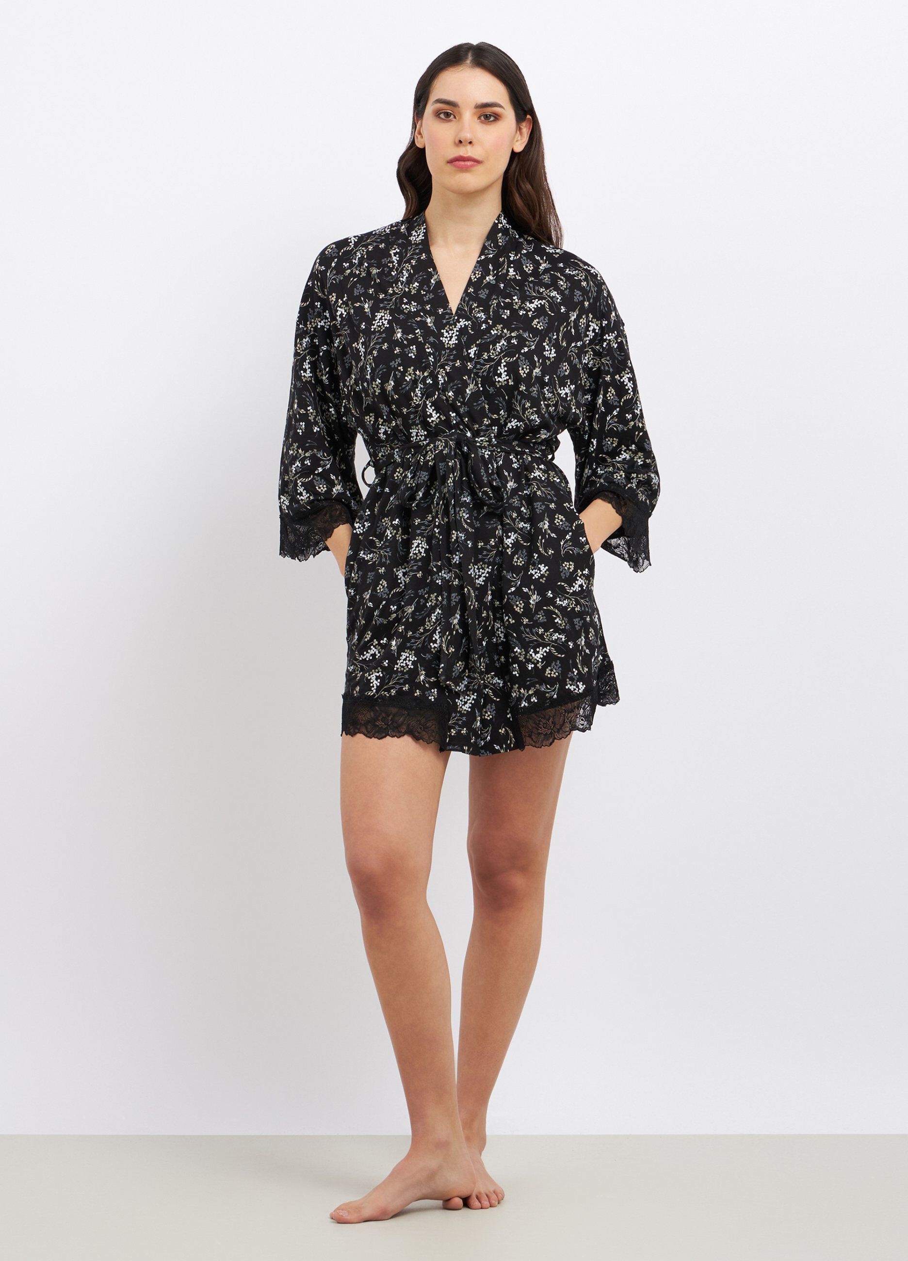 Camicia da notte in pura viscosa con inserti in pizzo donna_0