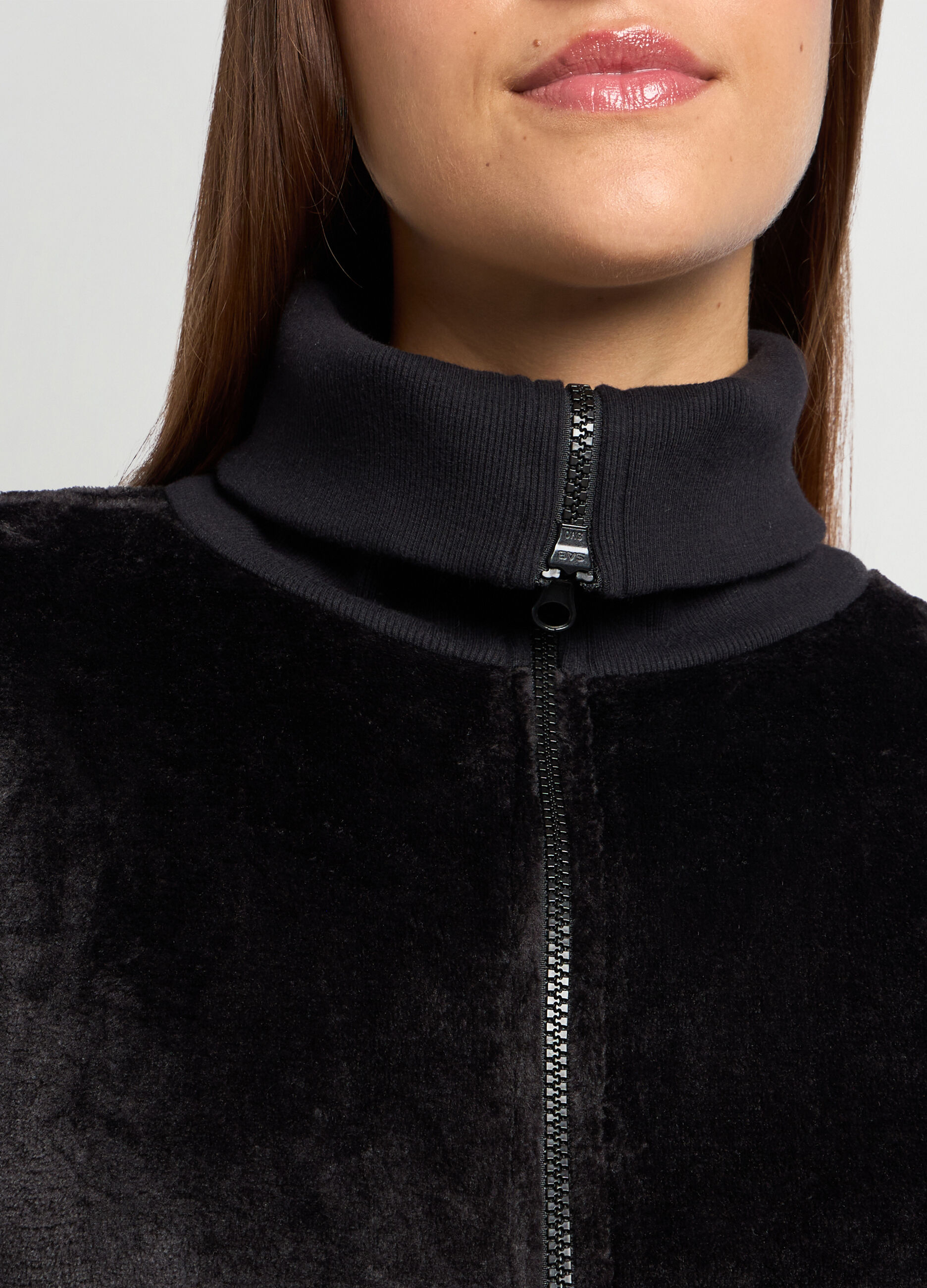 Felpa in sherpa con apertura full zip donna_2