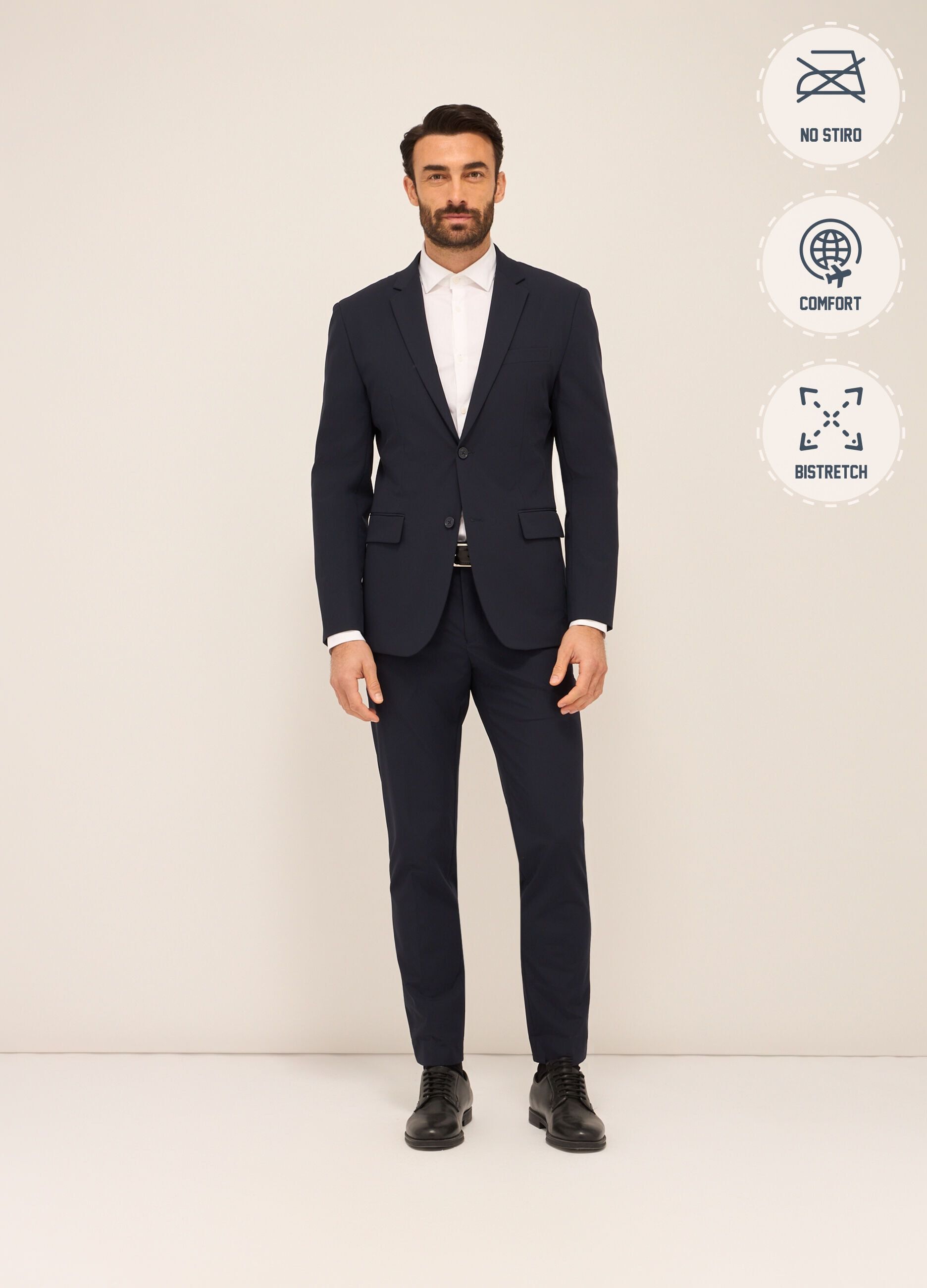 Blazer in tessuto stretch uomo_0