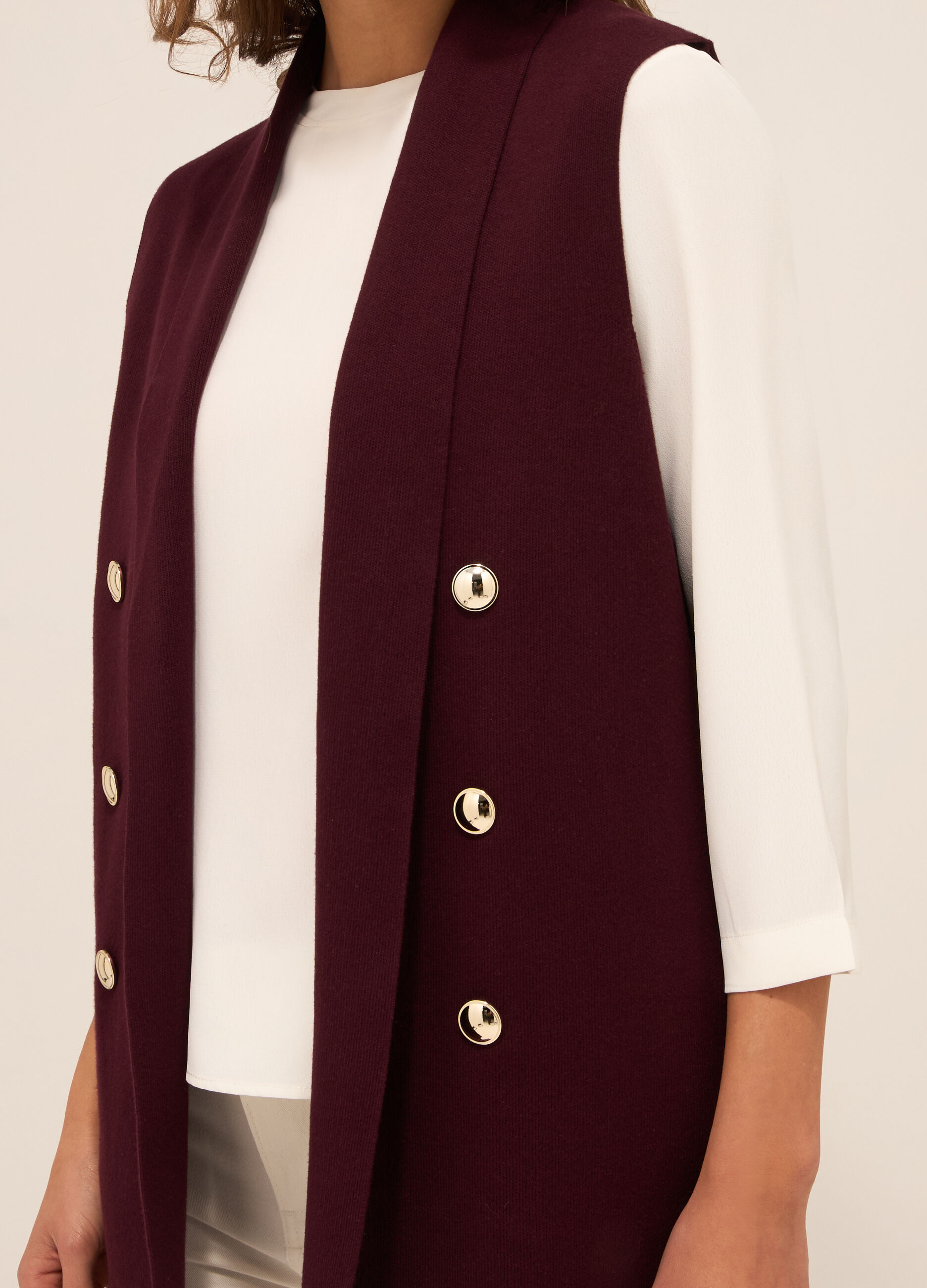 Gilet tricot misto cotone donna_2