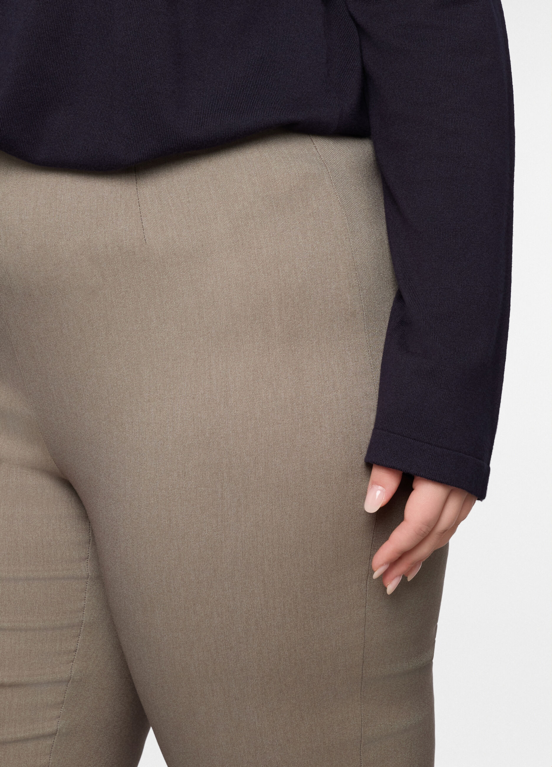 Pantaloni regular fit in poli viscosa stretch donna curvy_2