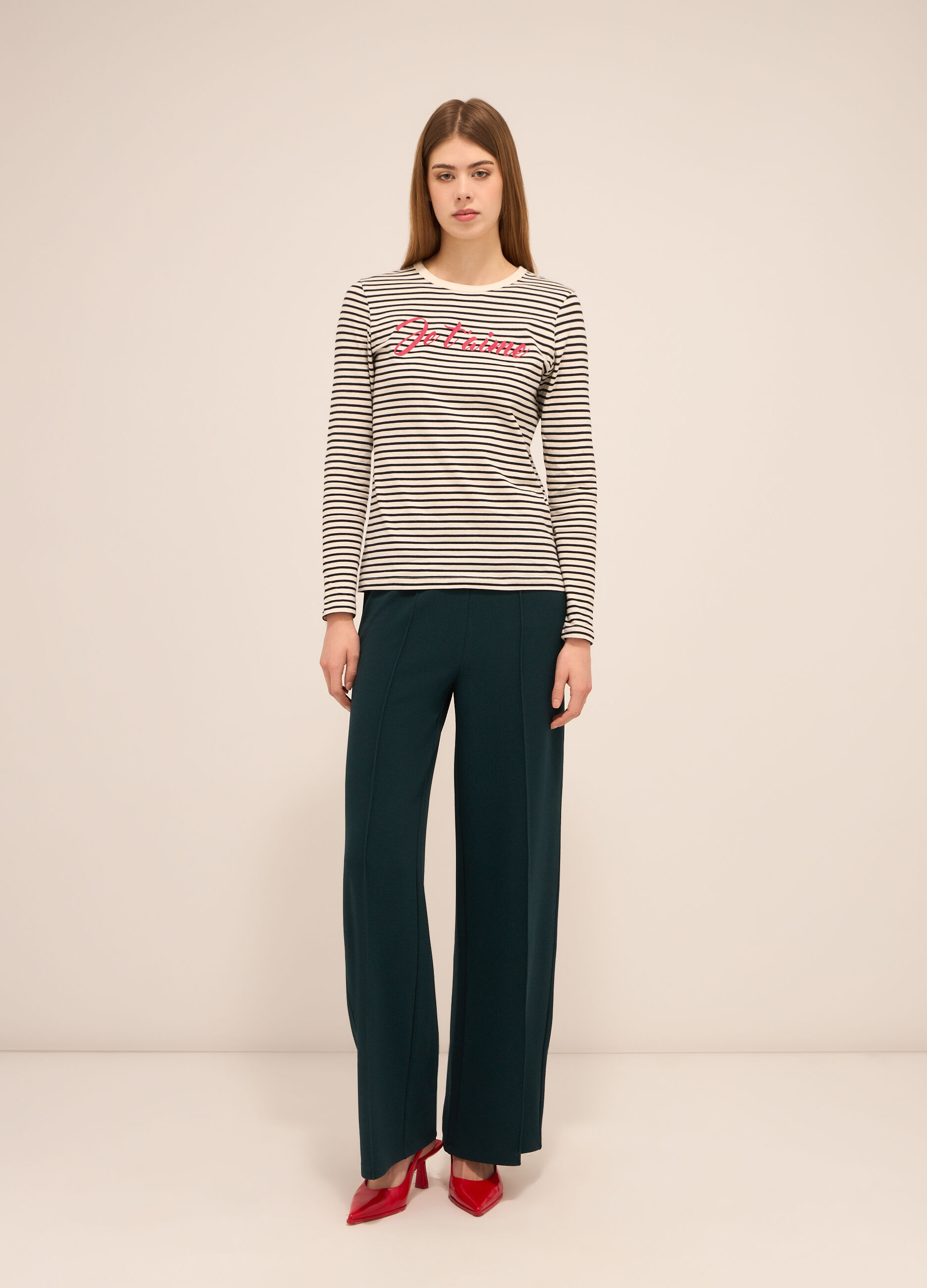 Pantaloni palazzo crêpe donna _0