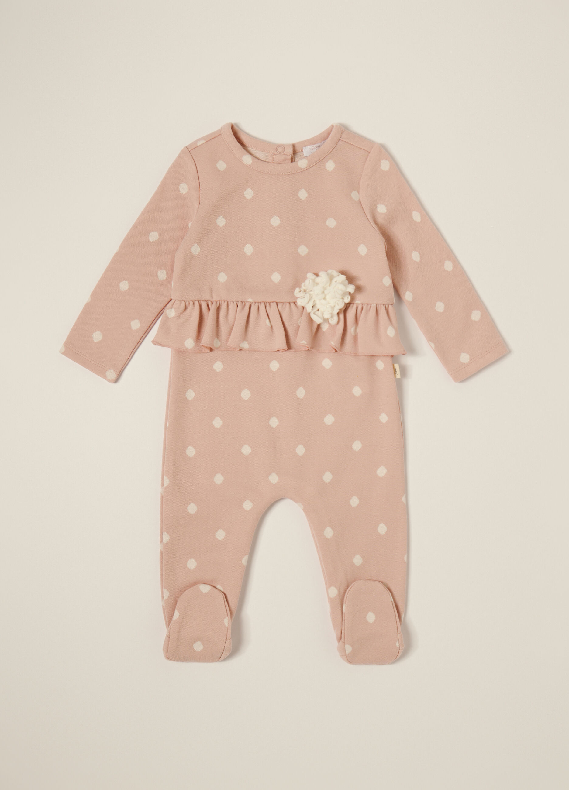 Tutina rosa in cotone elasticizzato_0