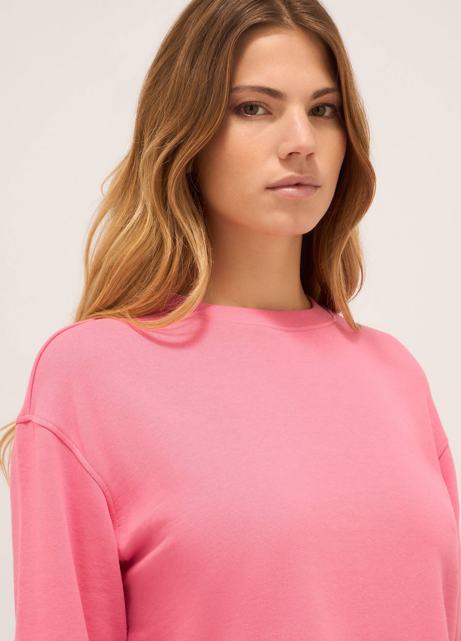 Felpa in french terry di puro cotone donna_2