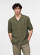 Camicia bowling a maniche corte in cotone e lino uomo_0