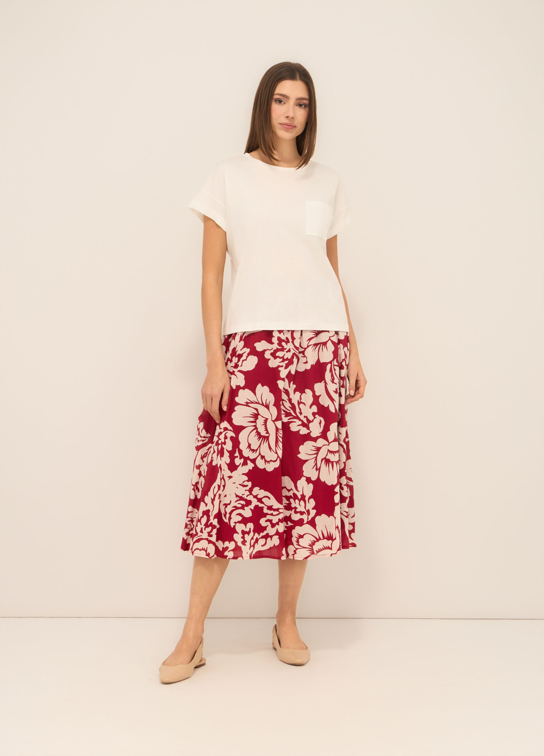 Gonna luna in cotone voile donna_0