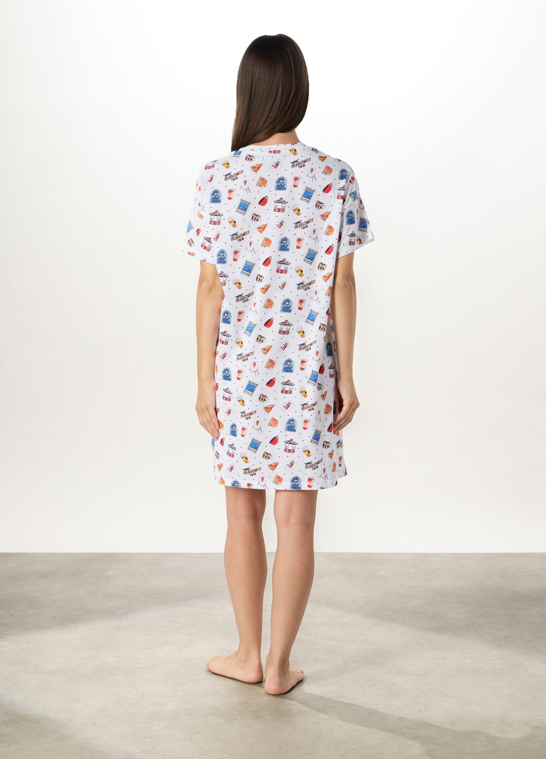 Camicia da notte maxi t-shirt in puro cotone donna_1