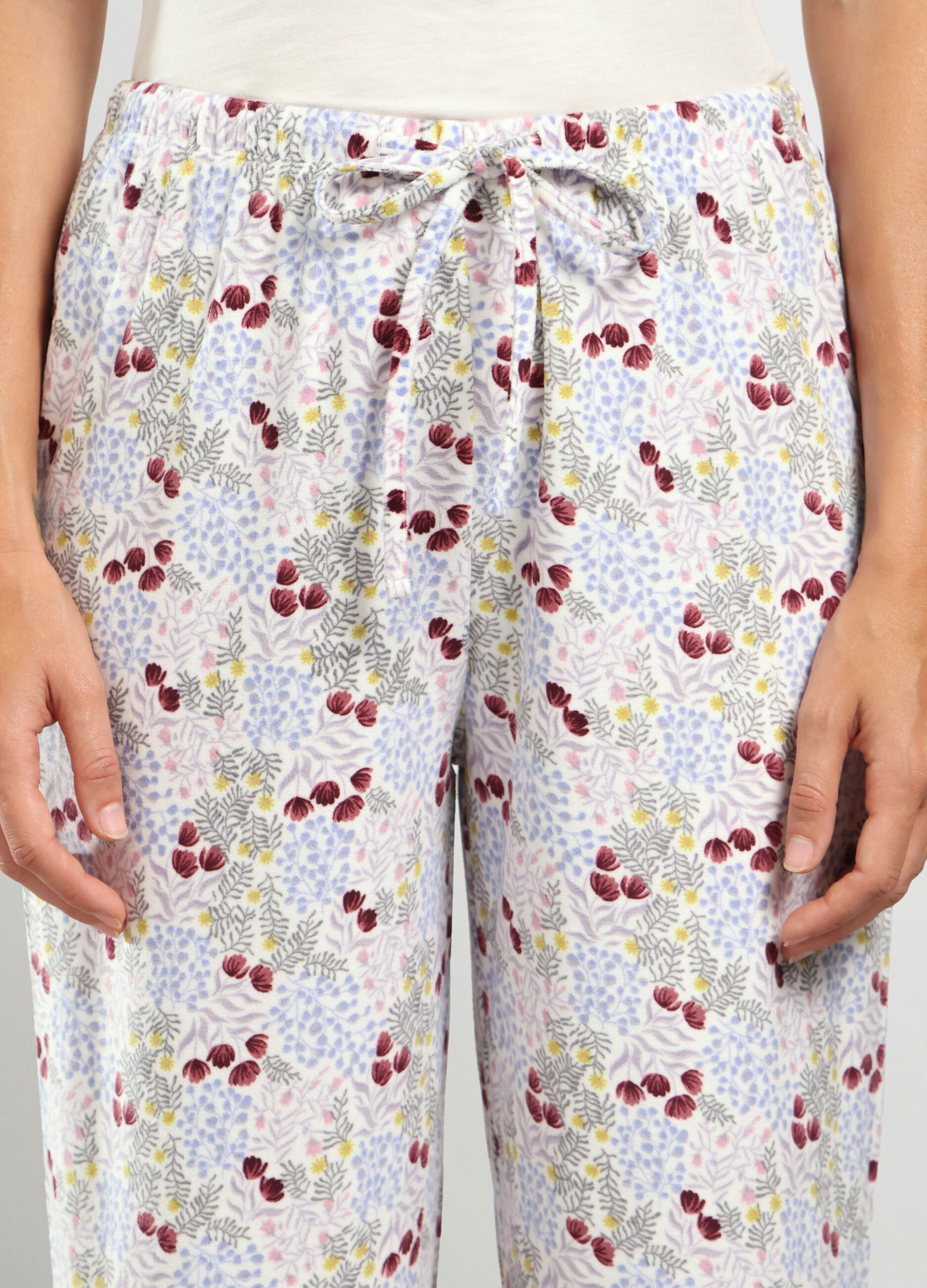 Pantaloni pigiama velour donna_2