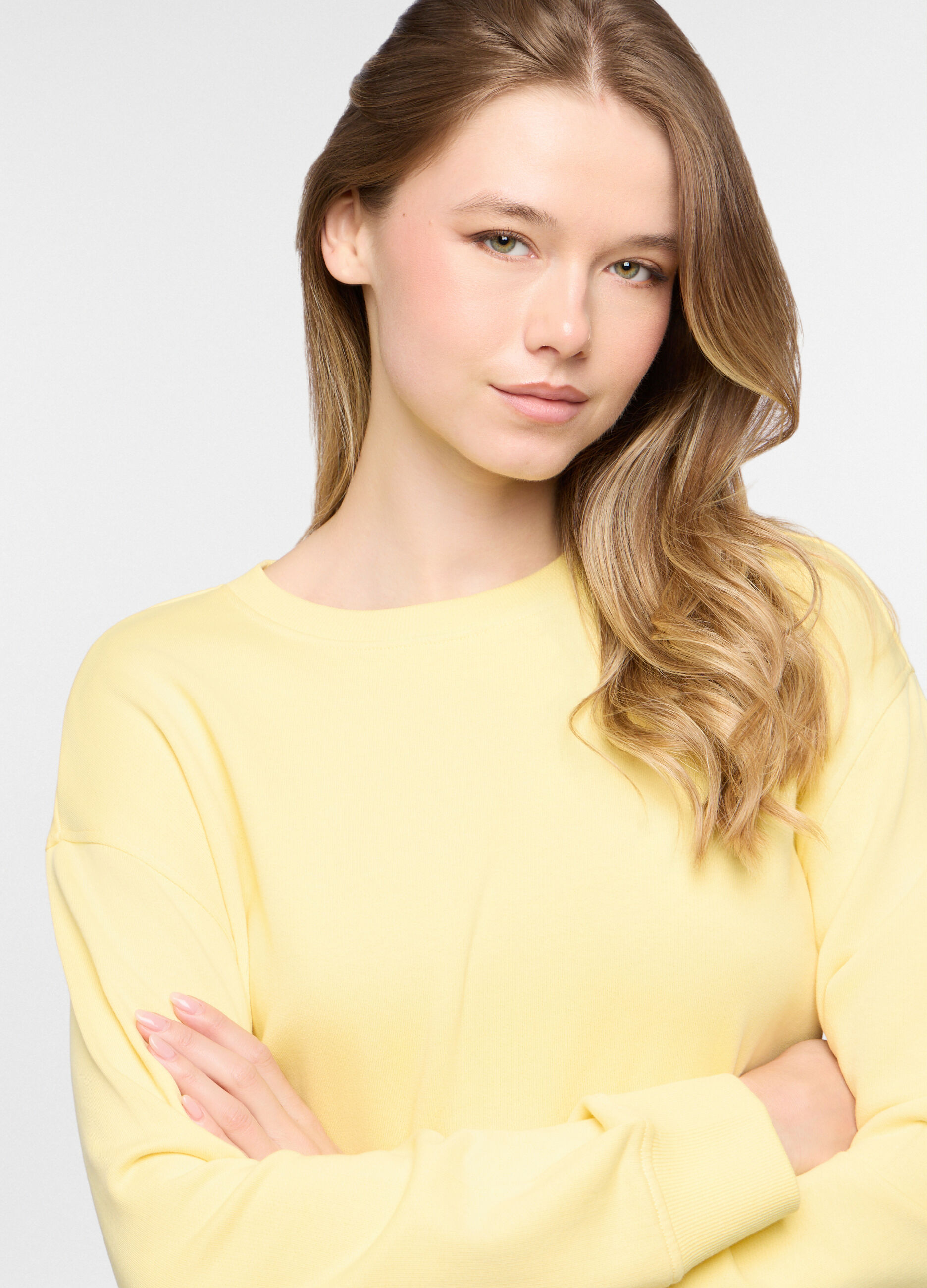 Felpa girocollo in french terry donna_2