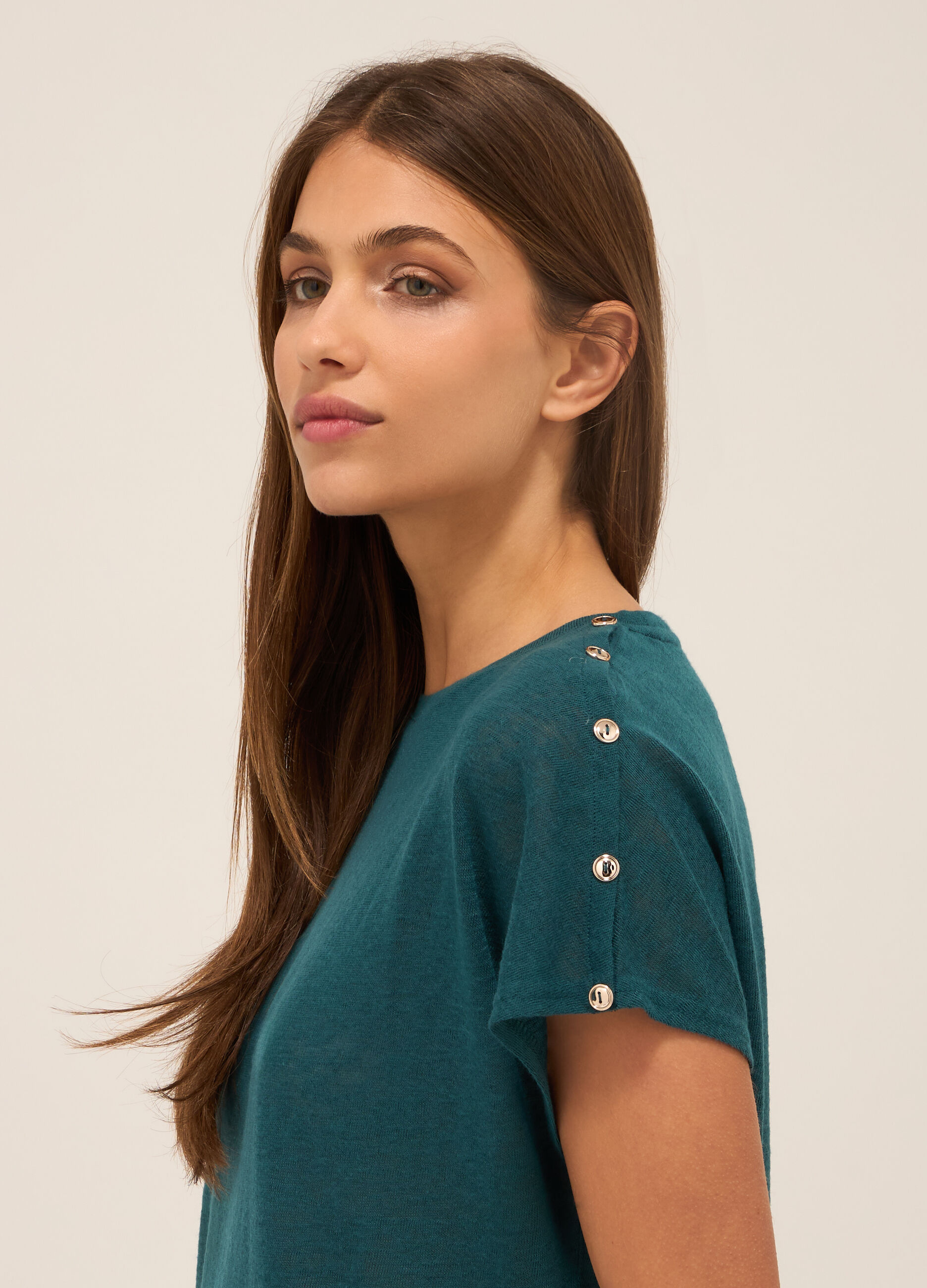 T-shirt con bottoni donna_2