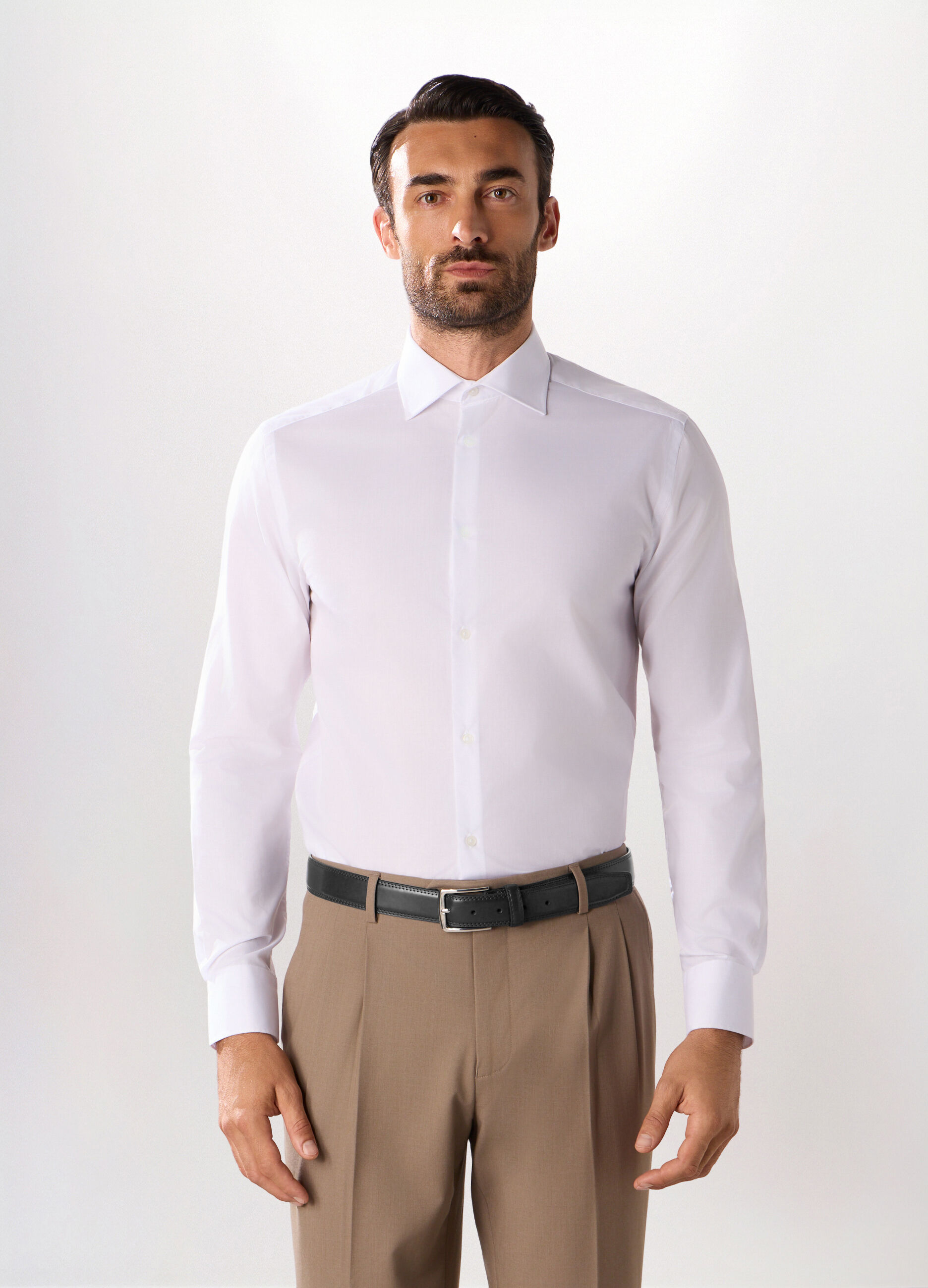 Camicia regular fit in misto cotone uomo_0