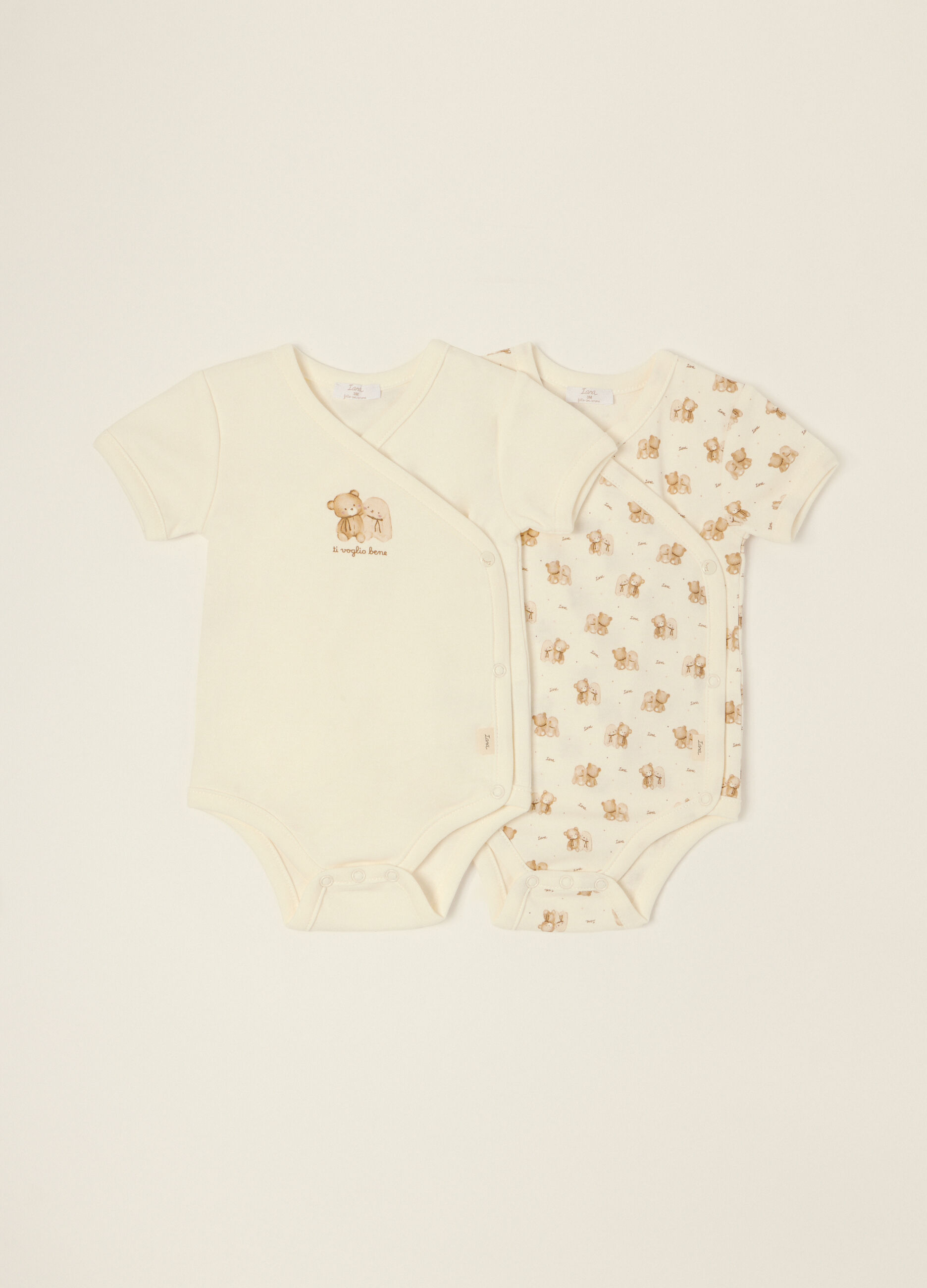 Bipack di body bianco in cotone organico_0