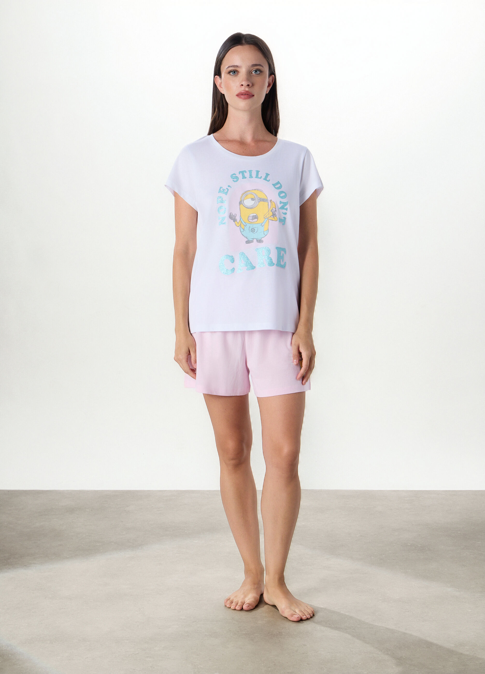 Pigiama corto Cattivissimo Me in jersey di puro cotone donna_0