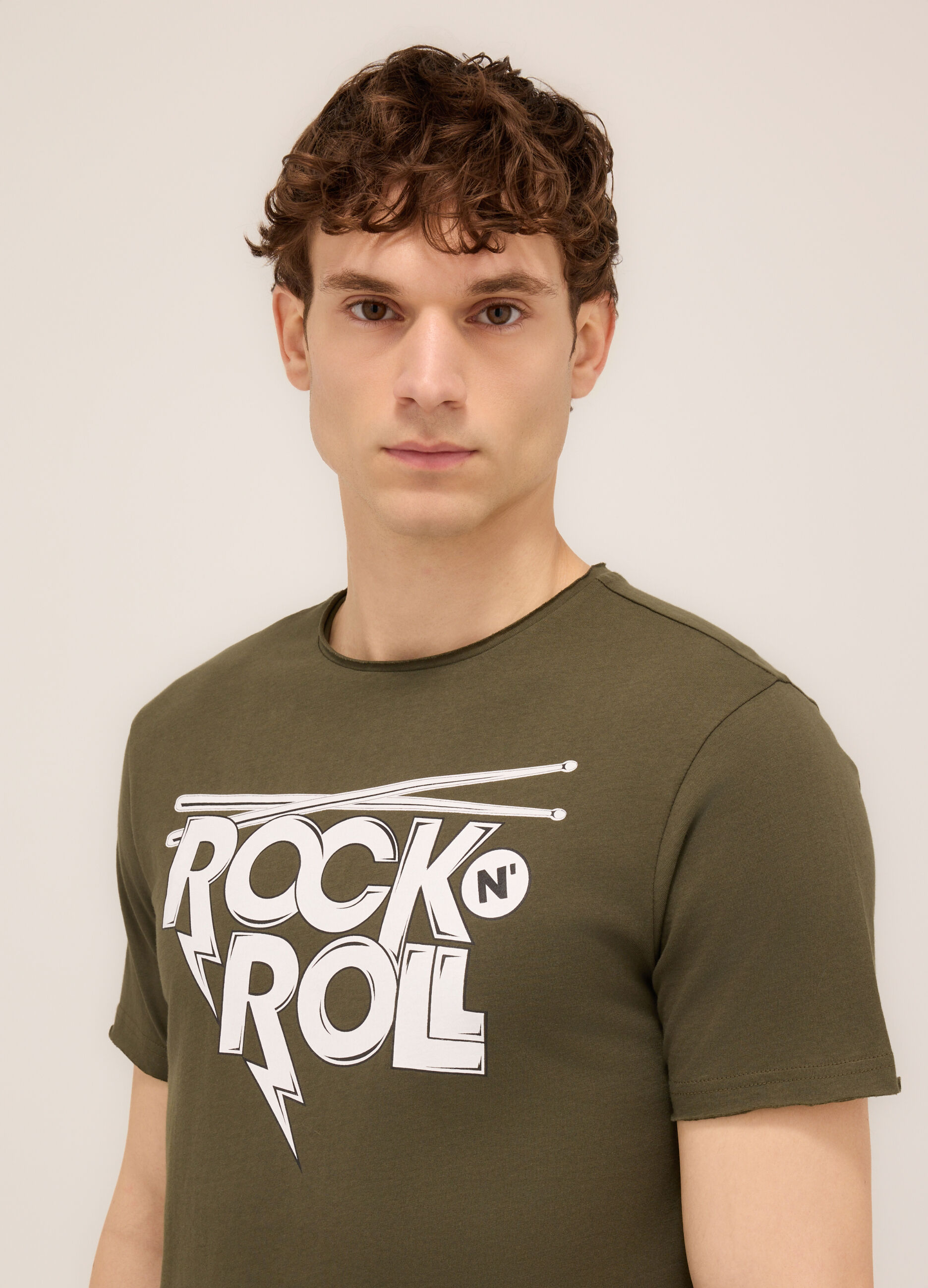 T-shirt girocollo stampa Rock n' Roll uomo