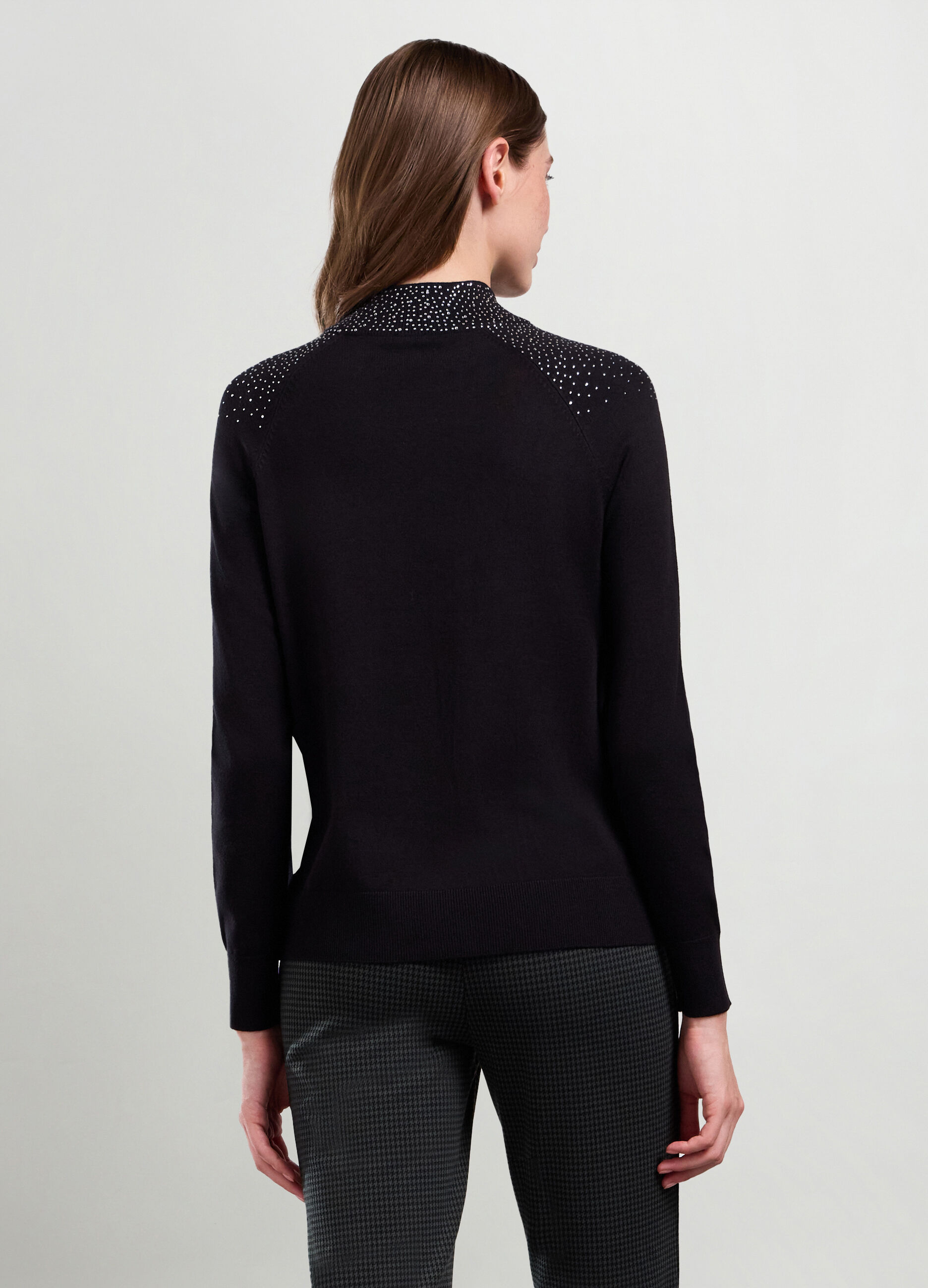 Pullover misto viscosa con strass donna_1