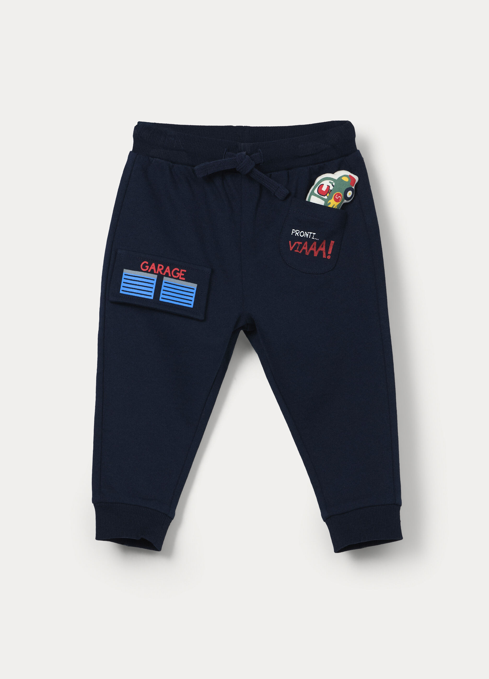 Pantaloni in french terry di puro cotone bimbo_0