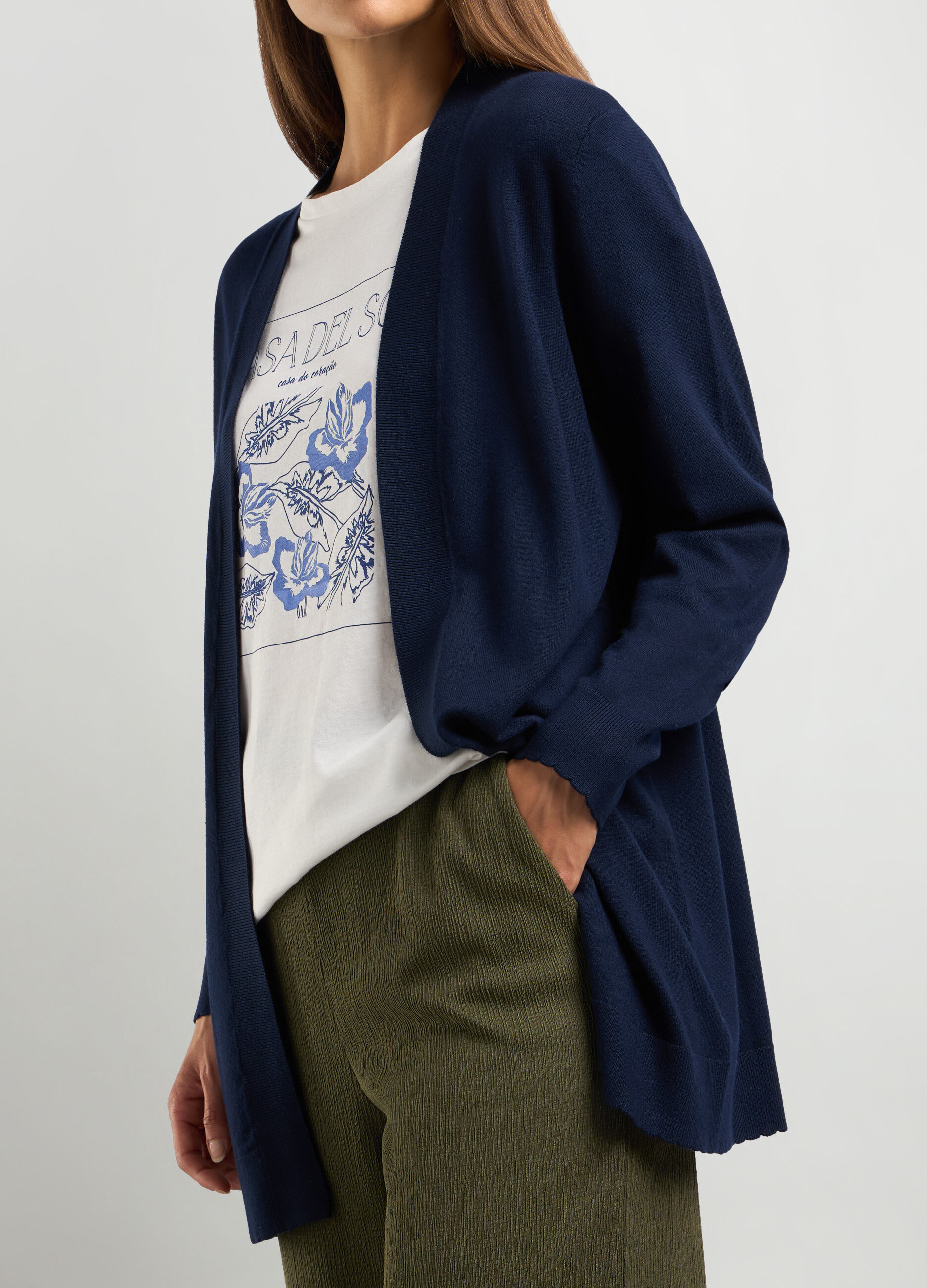 Cardigan aperto in misto viscosa donna_2